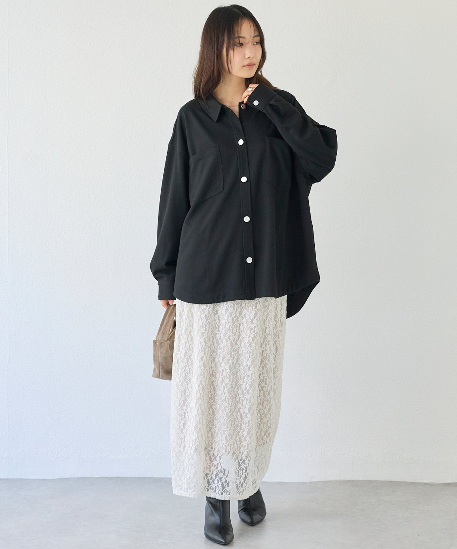 起毛カットソーシャツブルゾン