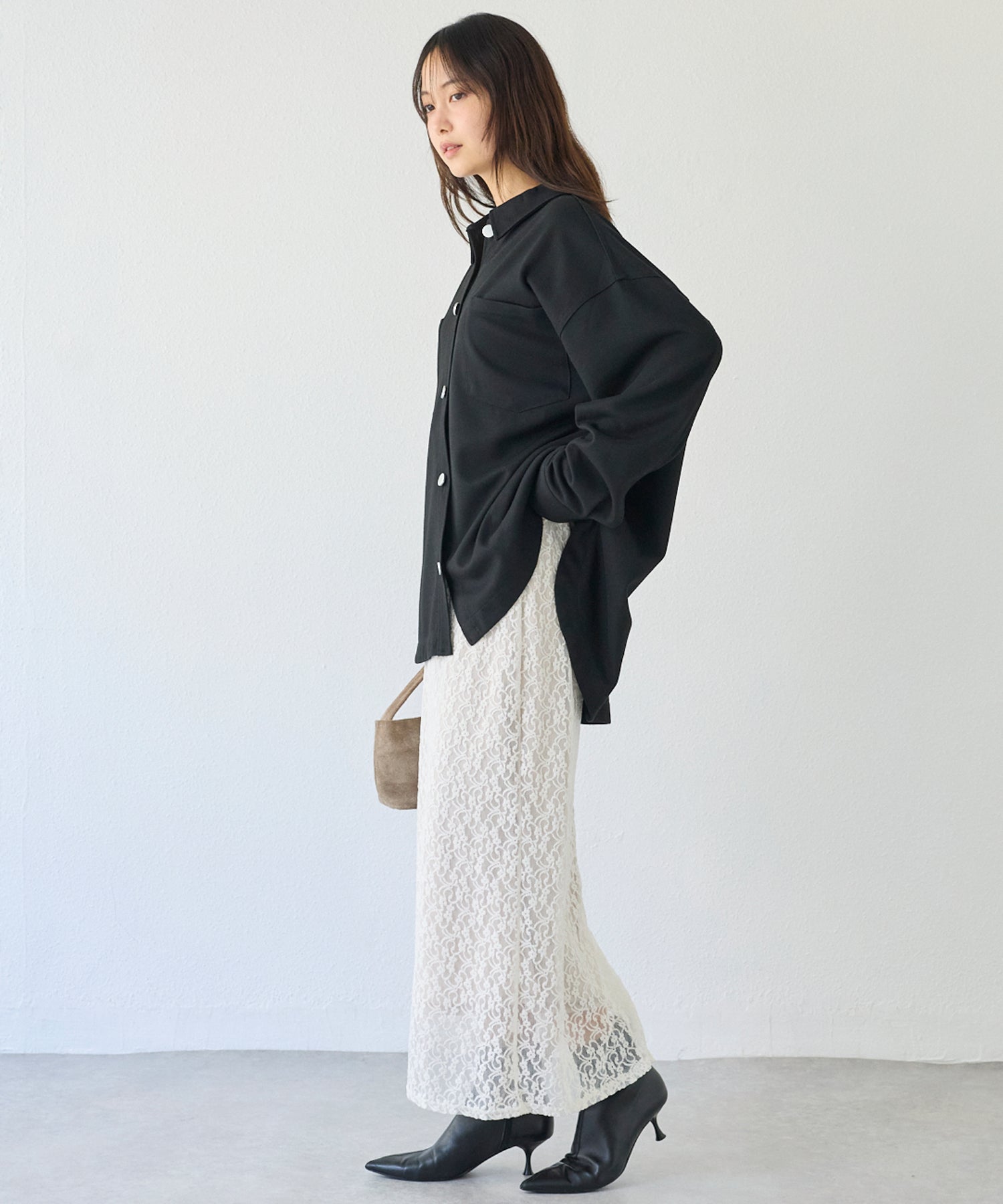 起毛カットソーシャツブルゾン