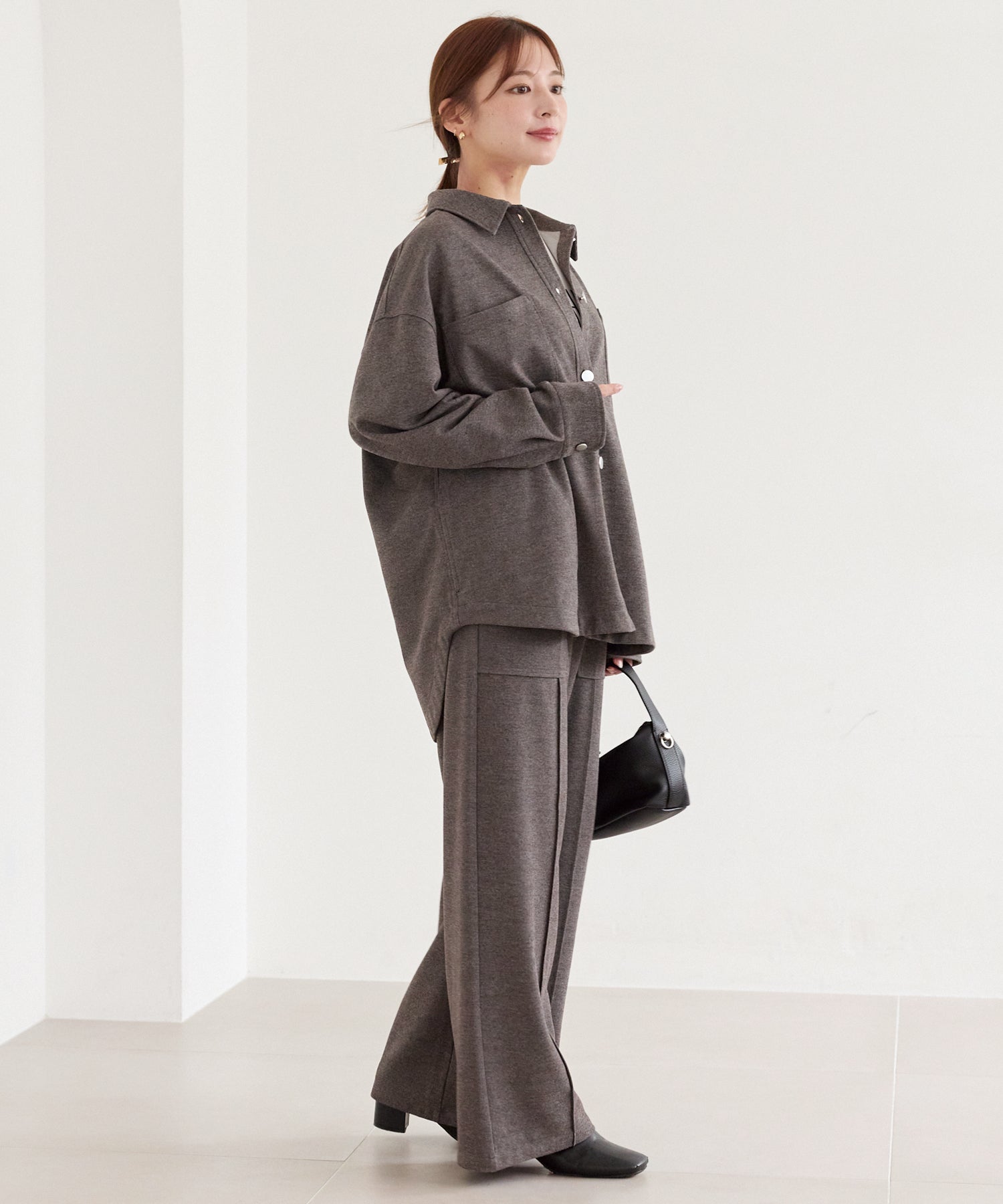 起毛カットソーシャツブルゾン