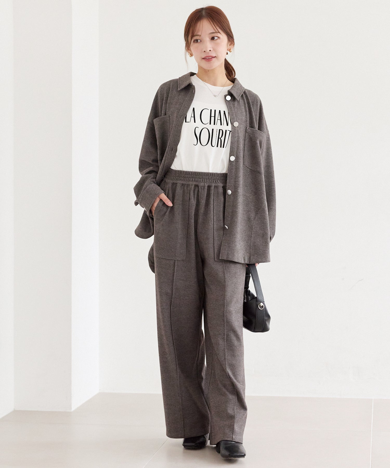 起毛カットソーシャツブルゾン