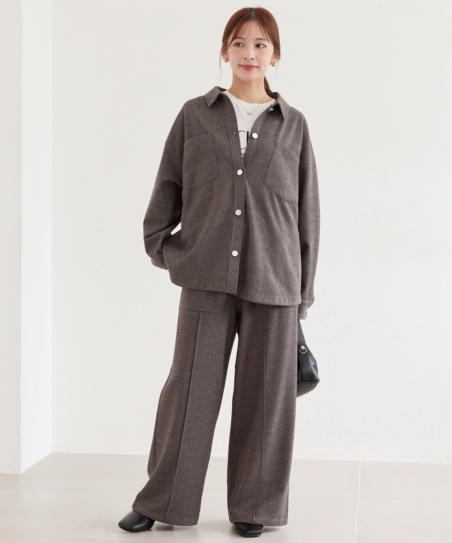 起毛カットソーシャツブルゾン