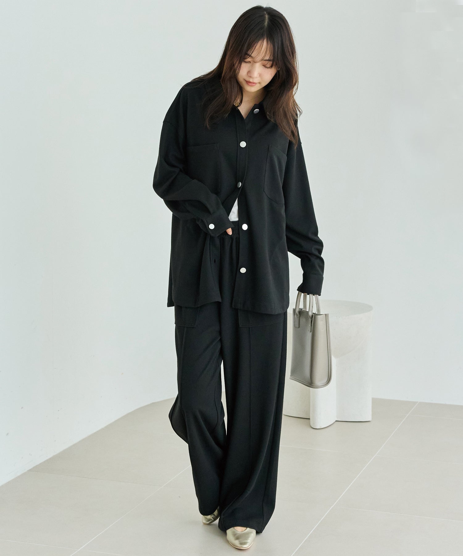 起毛カットソーイージーパンツ