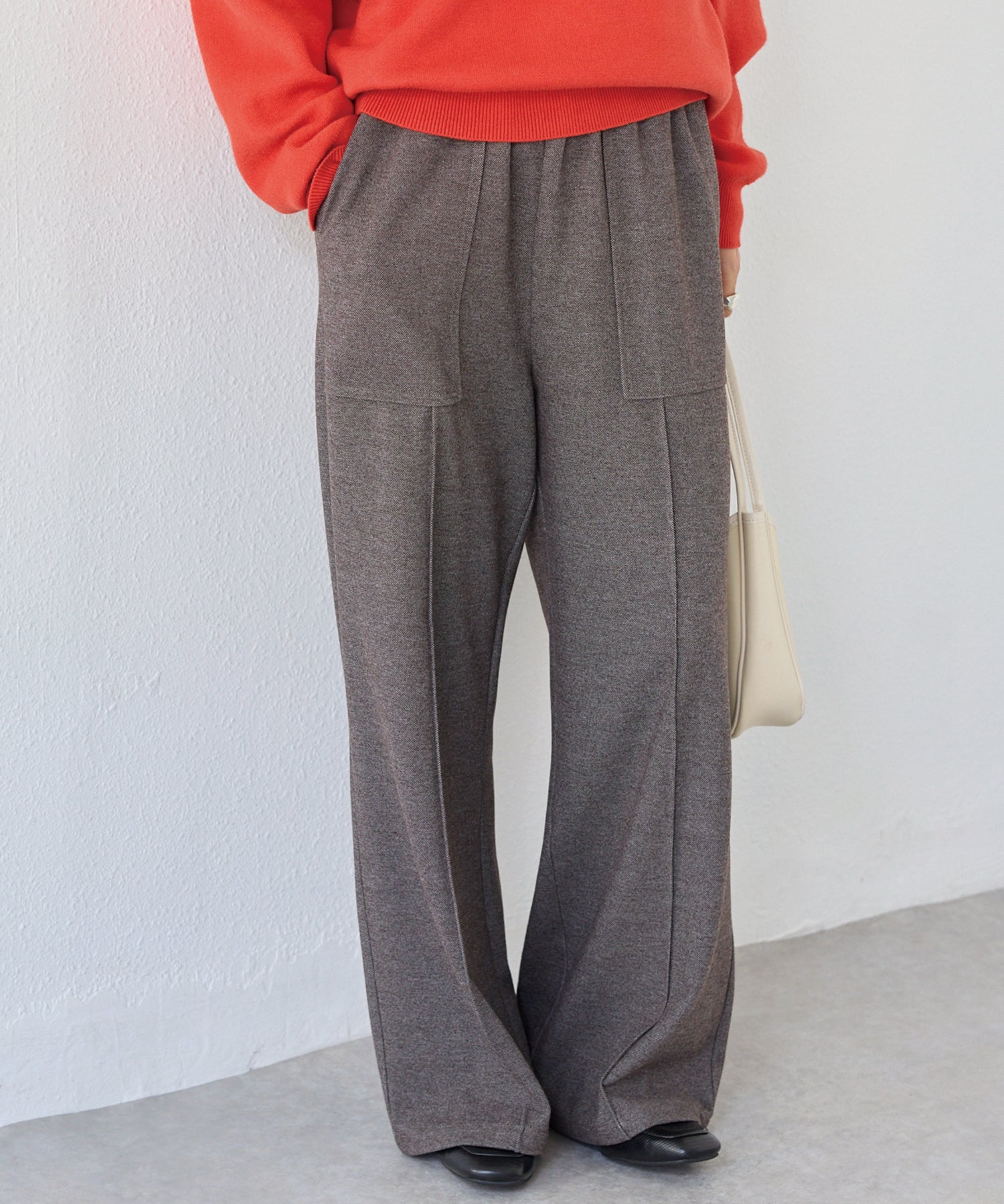 起毛カットソーイージーパンツ