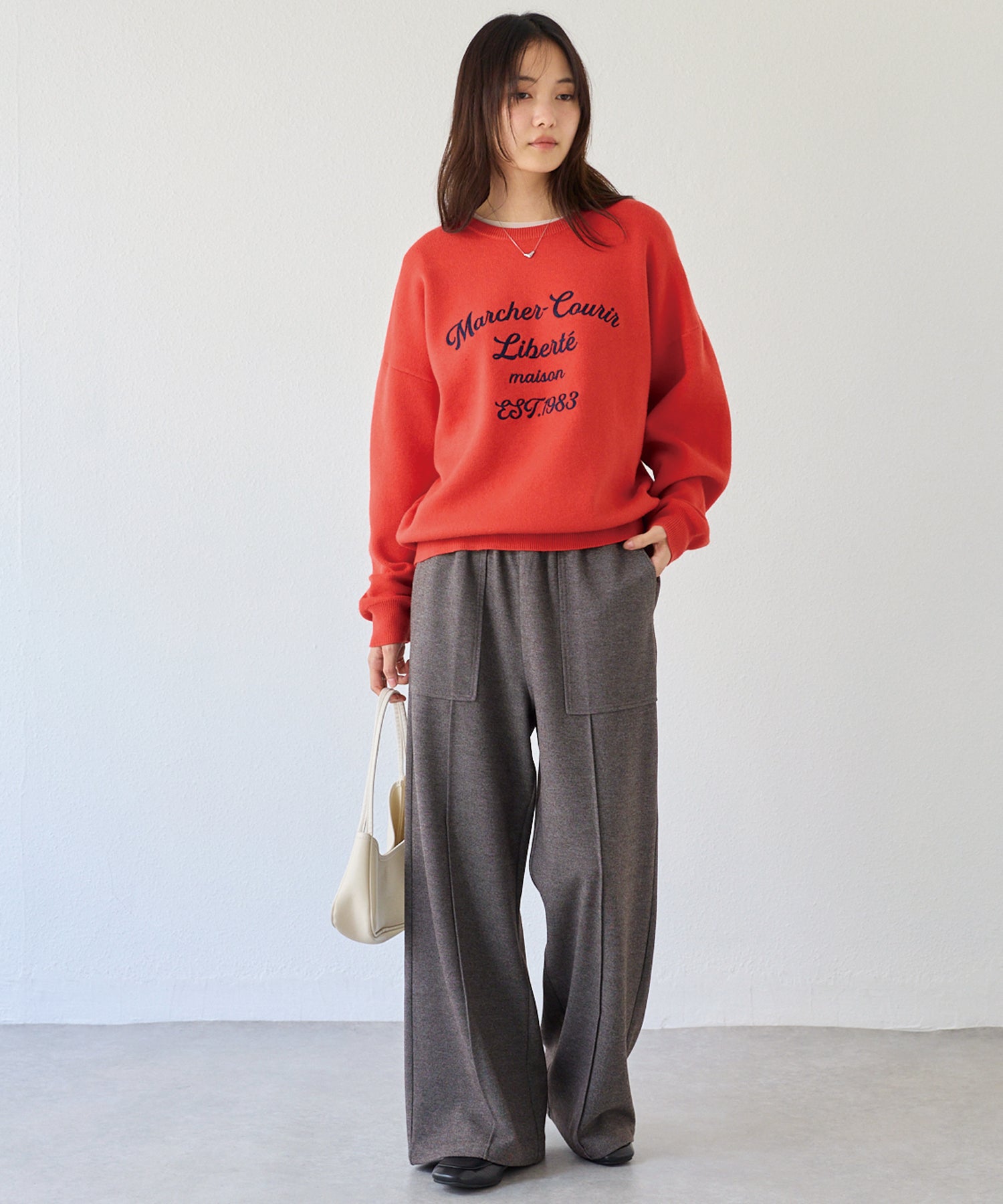 起毛カットソーイージーパンツ