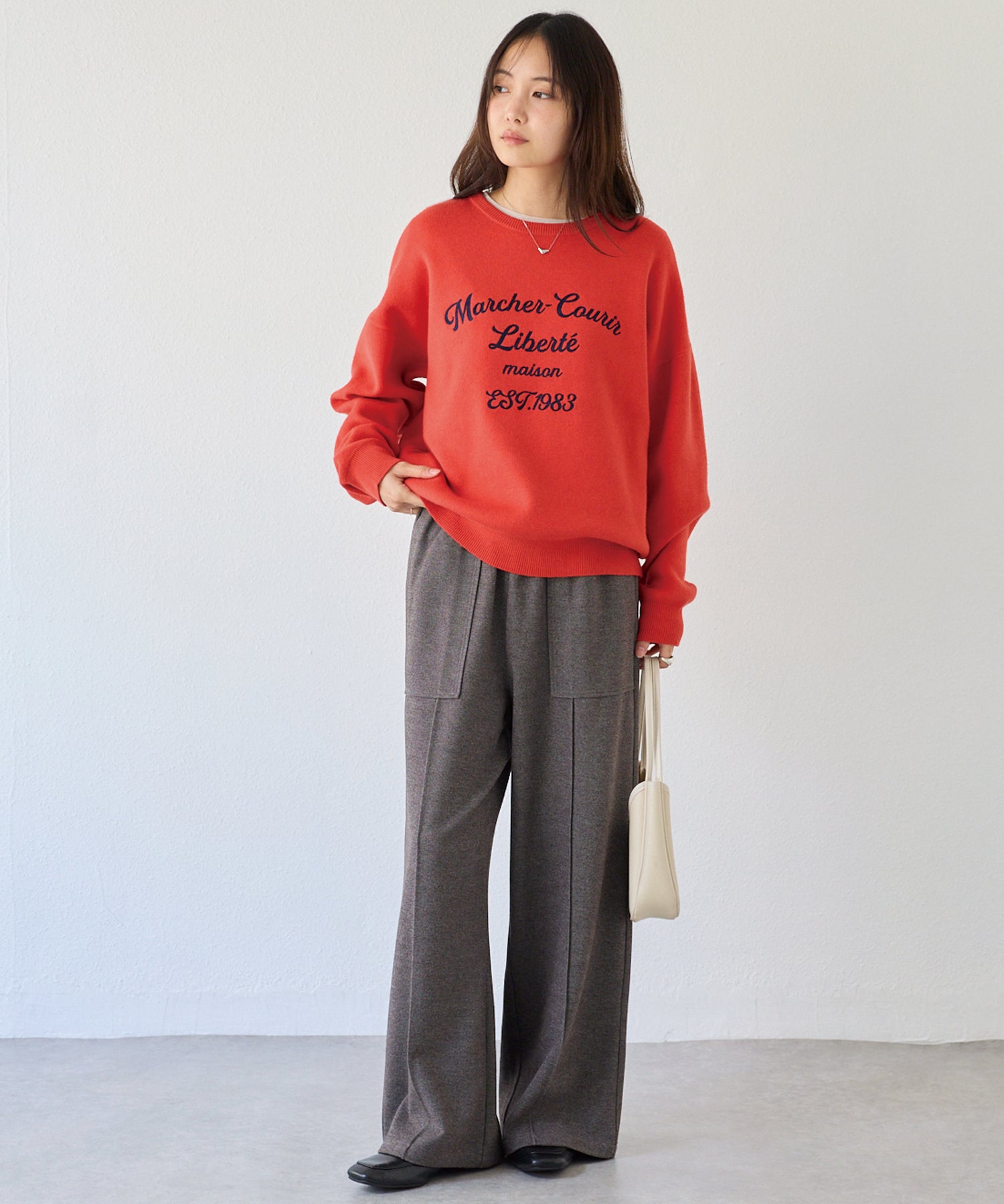 起毛カットソーイージーパンツ