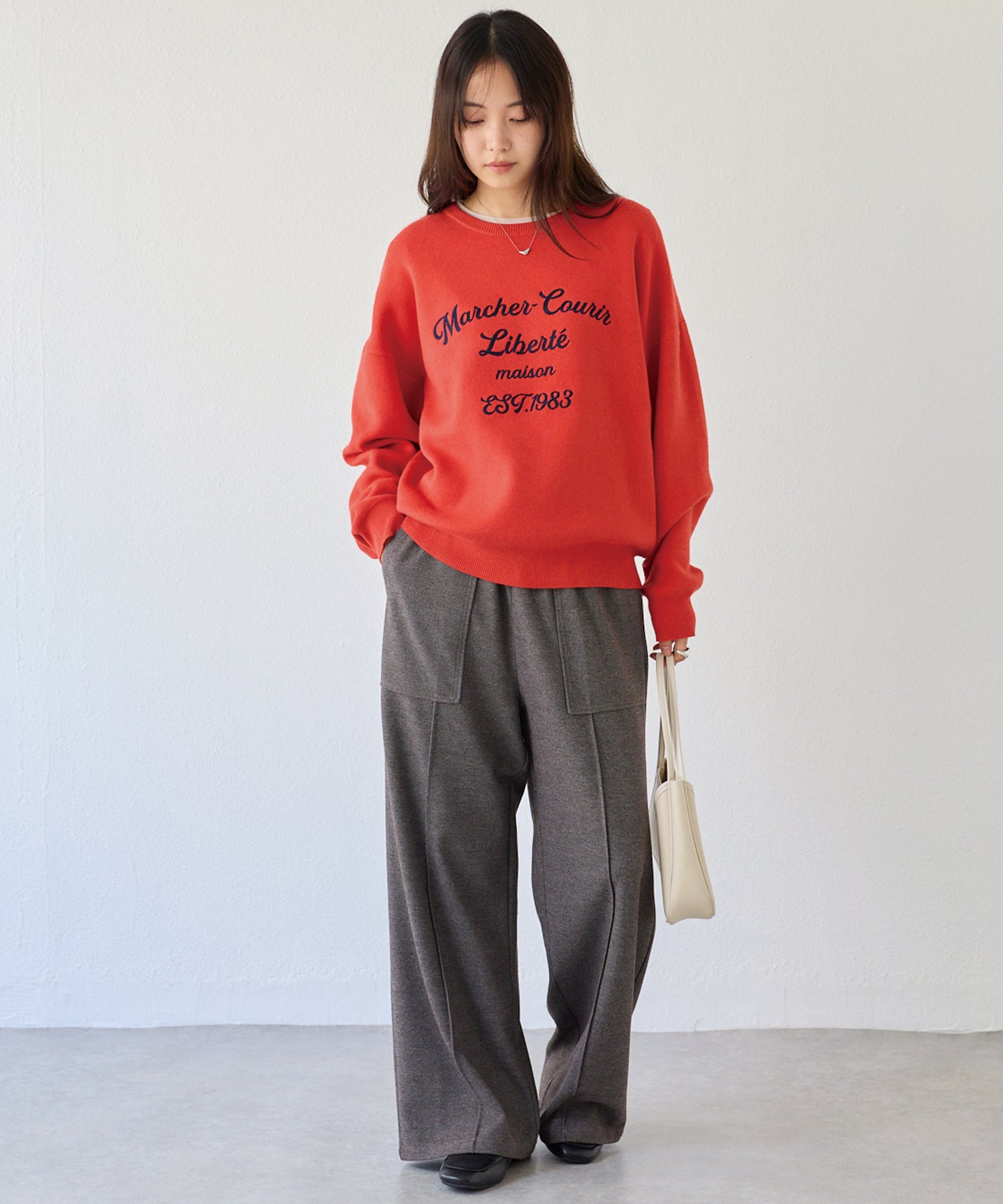 起毛カットソーイージーパンツ