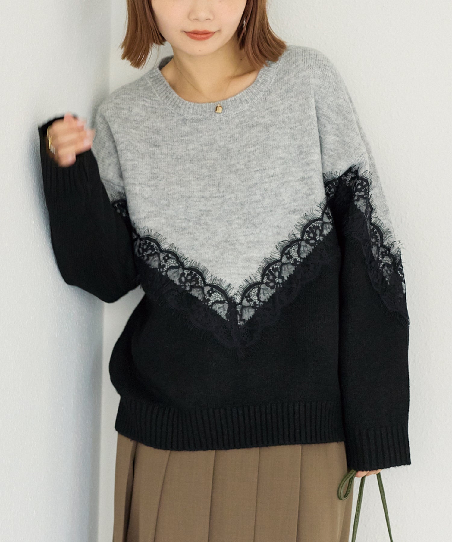 グレー　model:156cm 着用サイズ:M