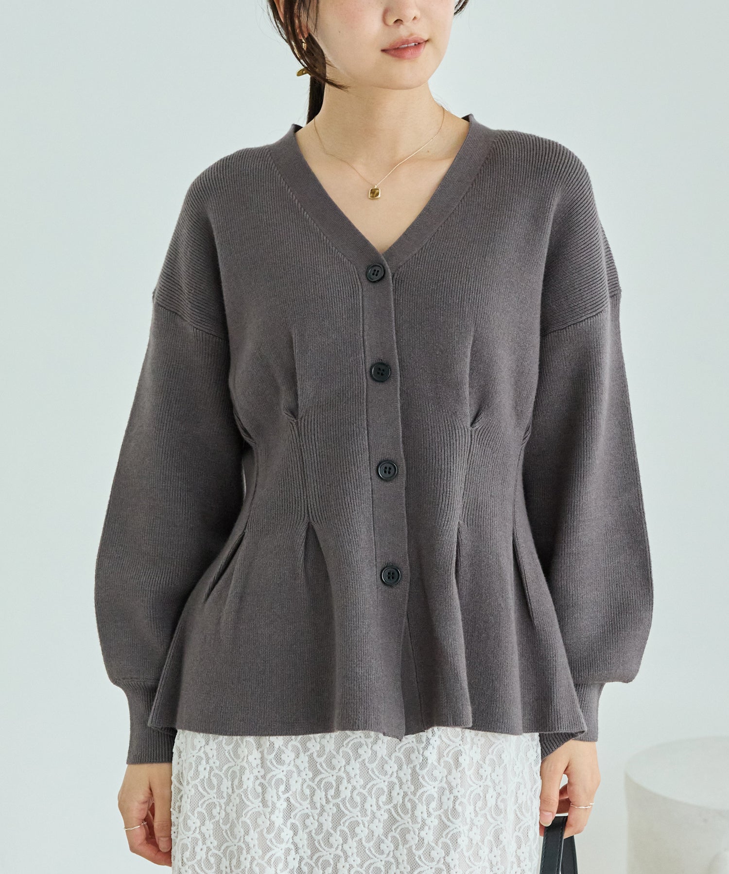 チャコールグレー　model:160cm 着用サイズ:F