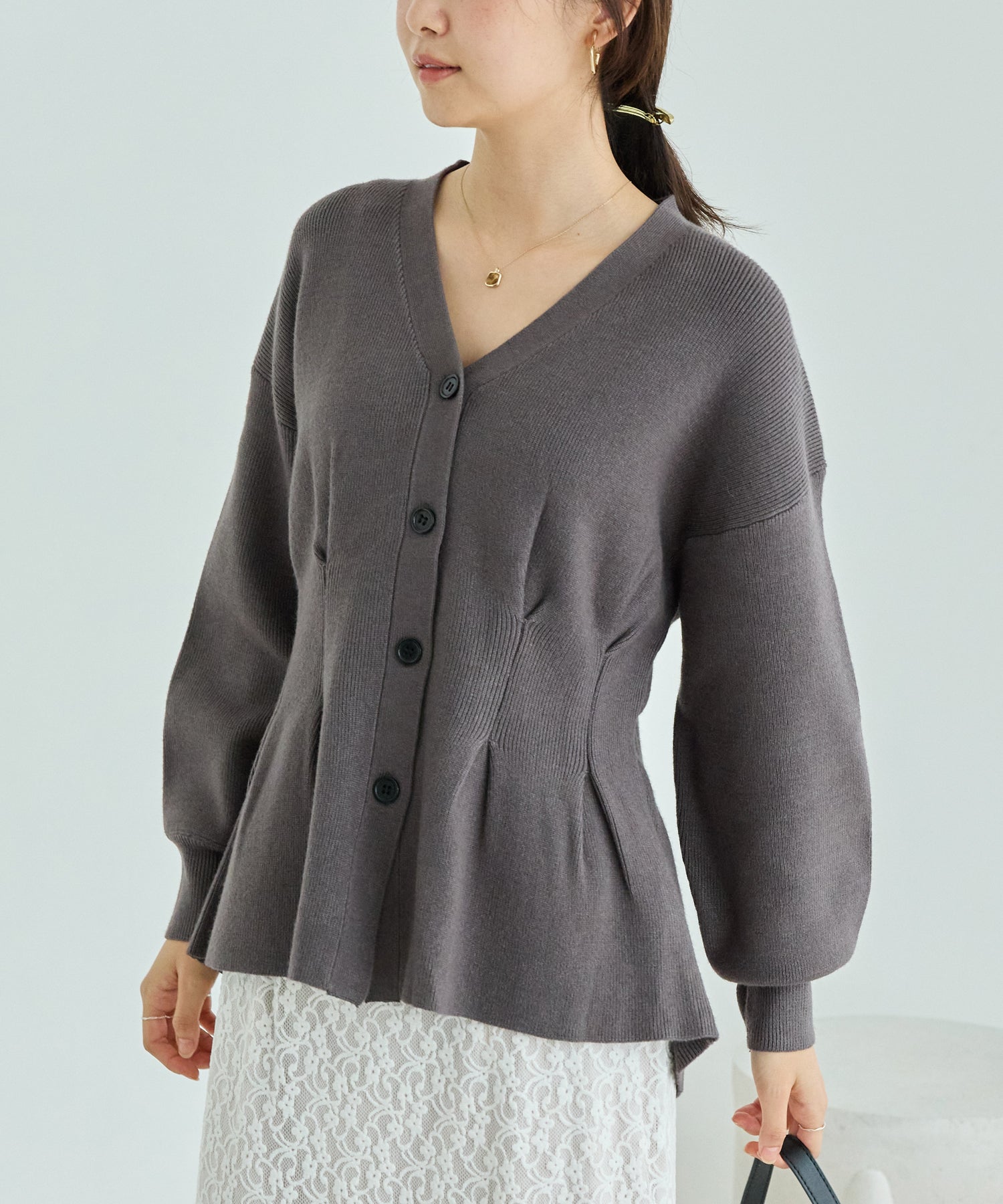 チャコールグレー　model:160cm 着用サイズ:F