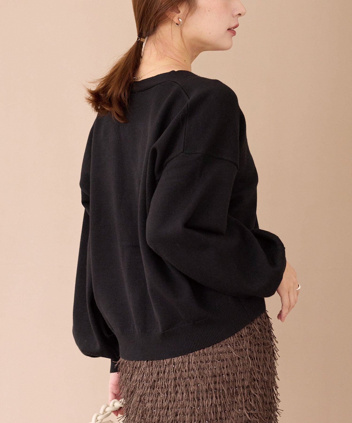 ダブルパールニットカーデ