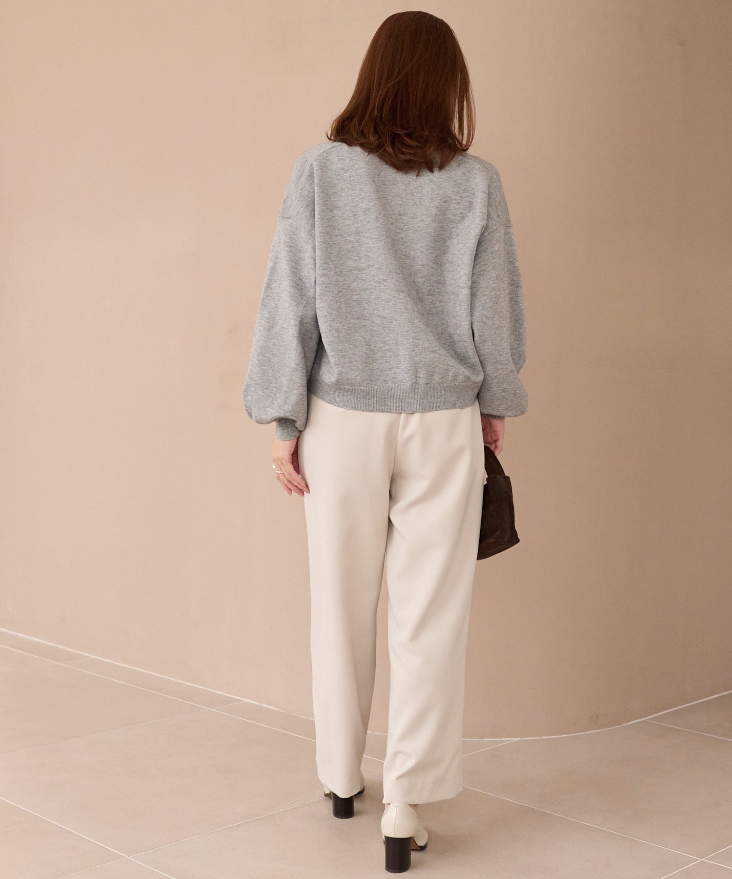 ダブルパールニットカーデ