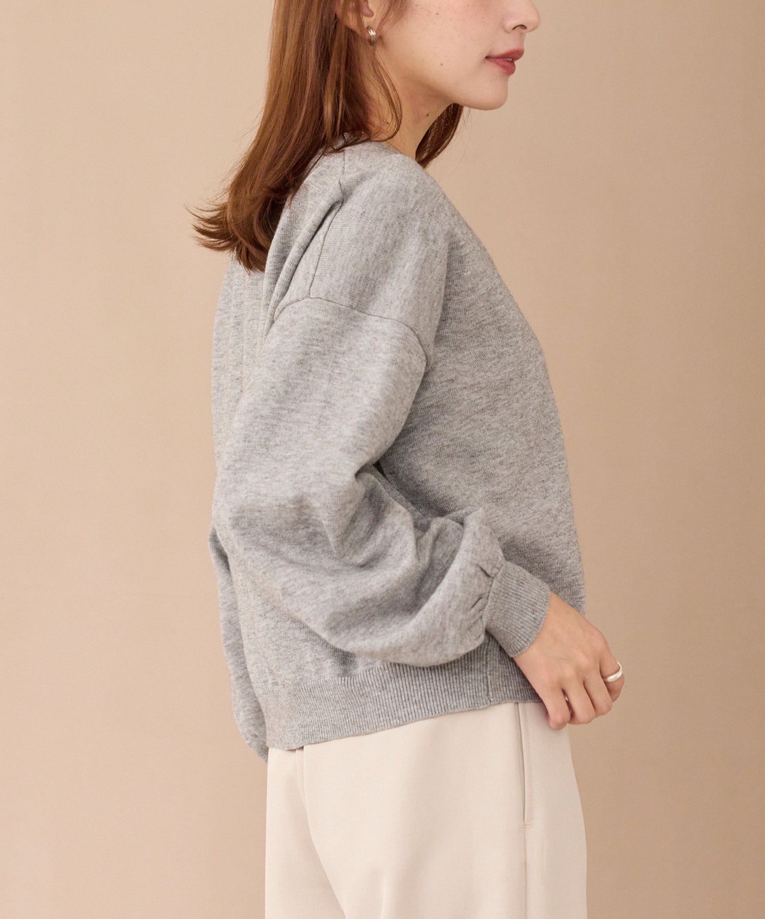 ダブルパールニットカーデ