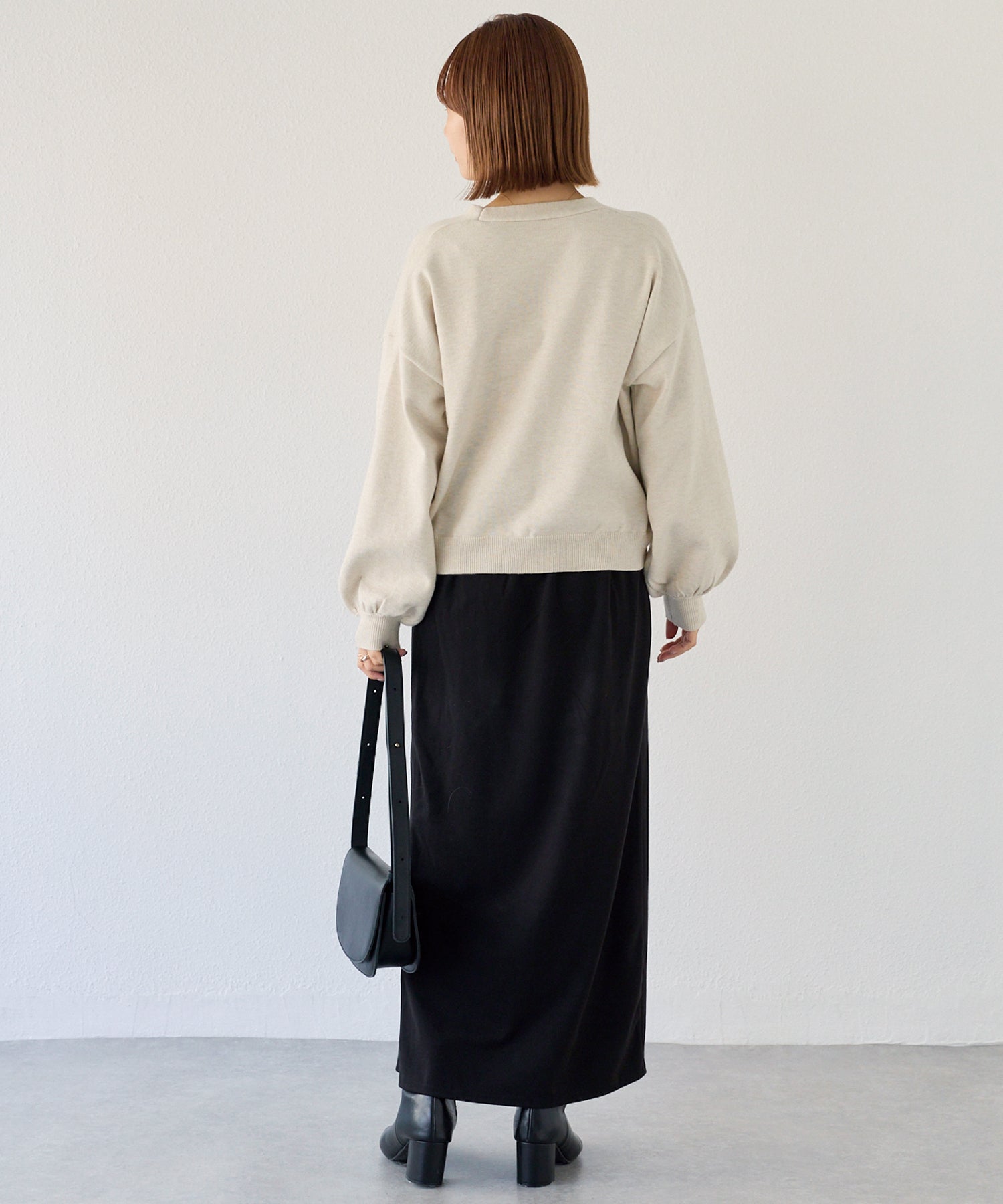 【洗える】ダブルパールニットカーデ