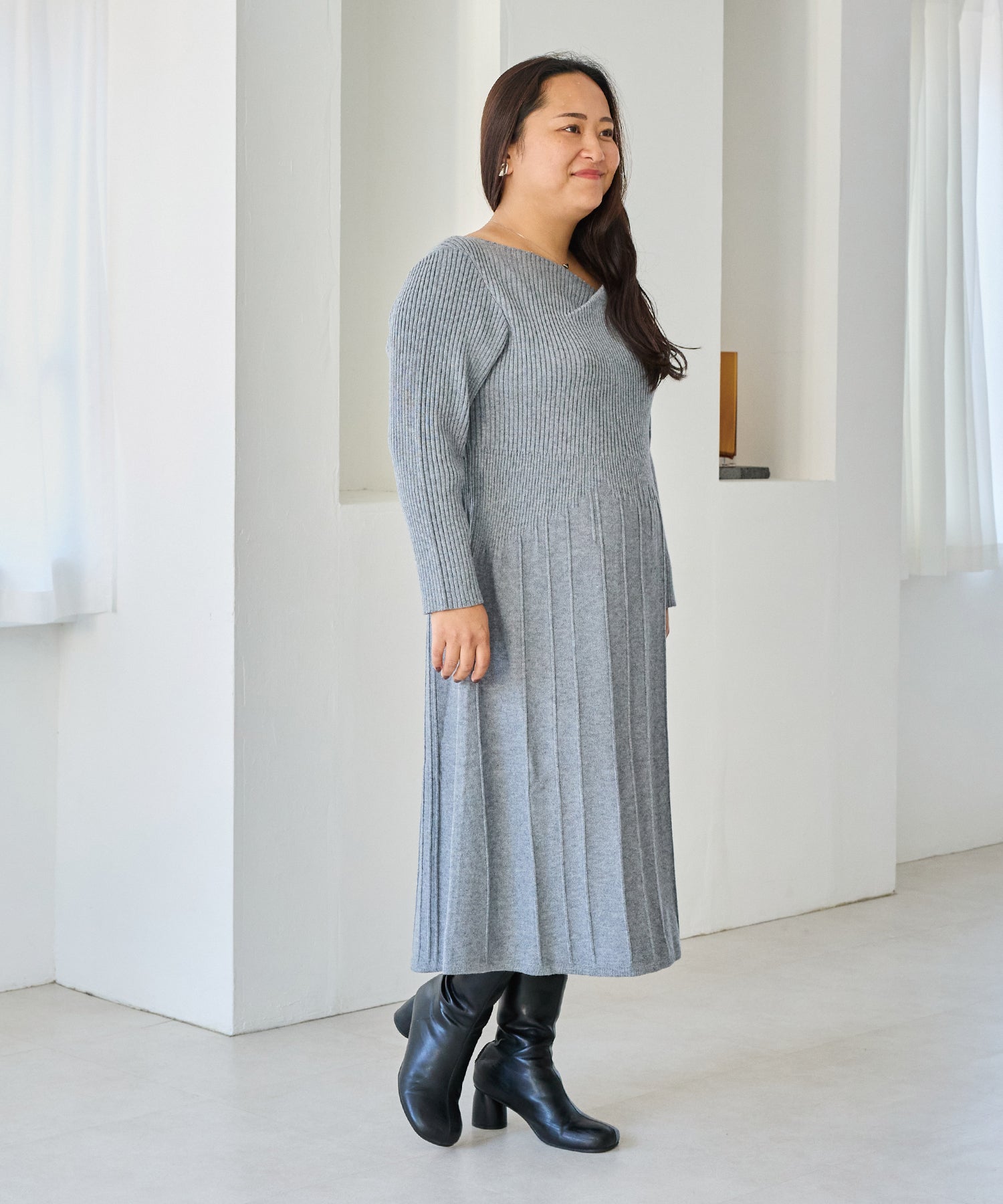 グレー　model:161cm 着用サイズ:3L