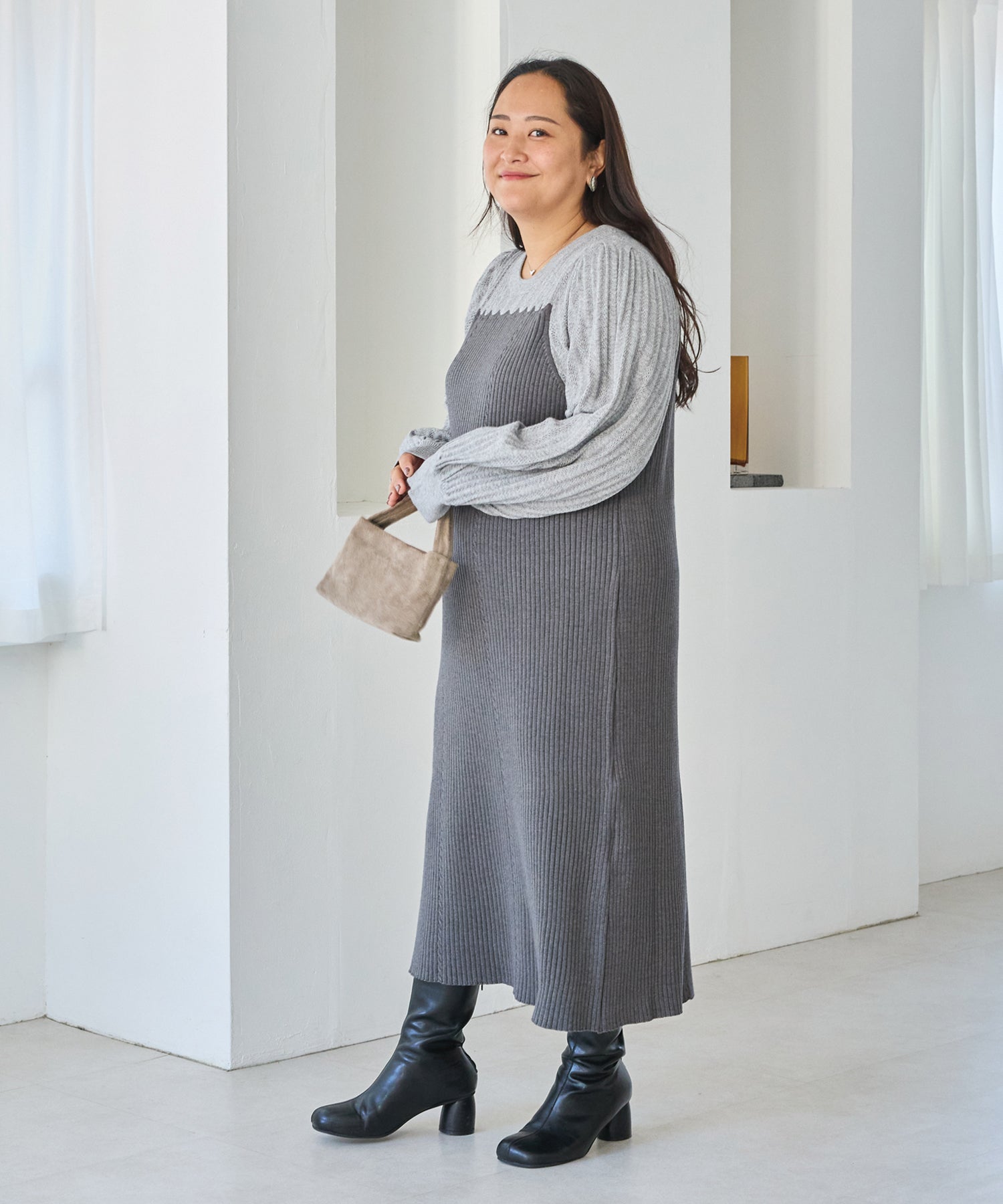 グレー　model:161cm 着用サイズ:3L