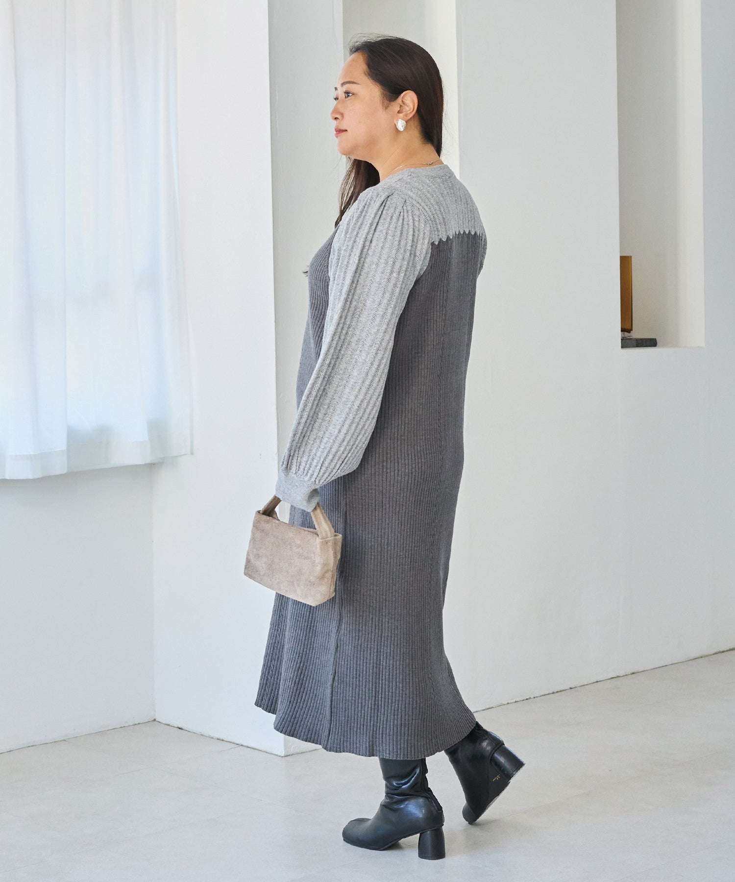 グレー　model:161cm 着用サイズ:3L