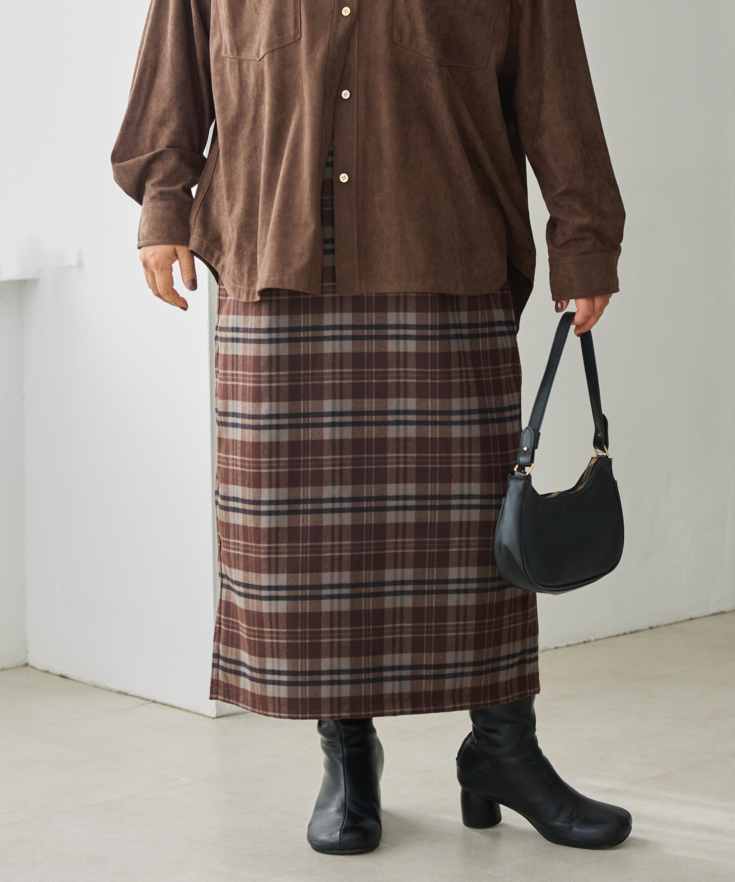 ブラウン　model:161cm 着用サイズ:3L