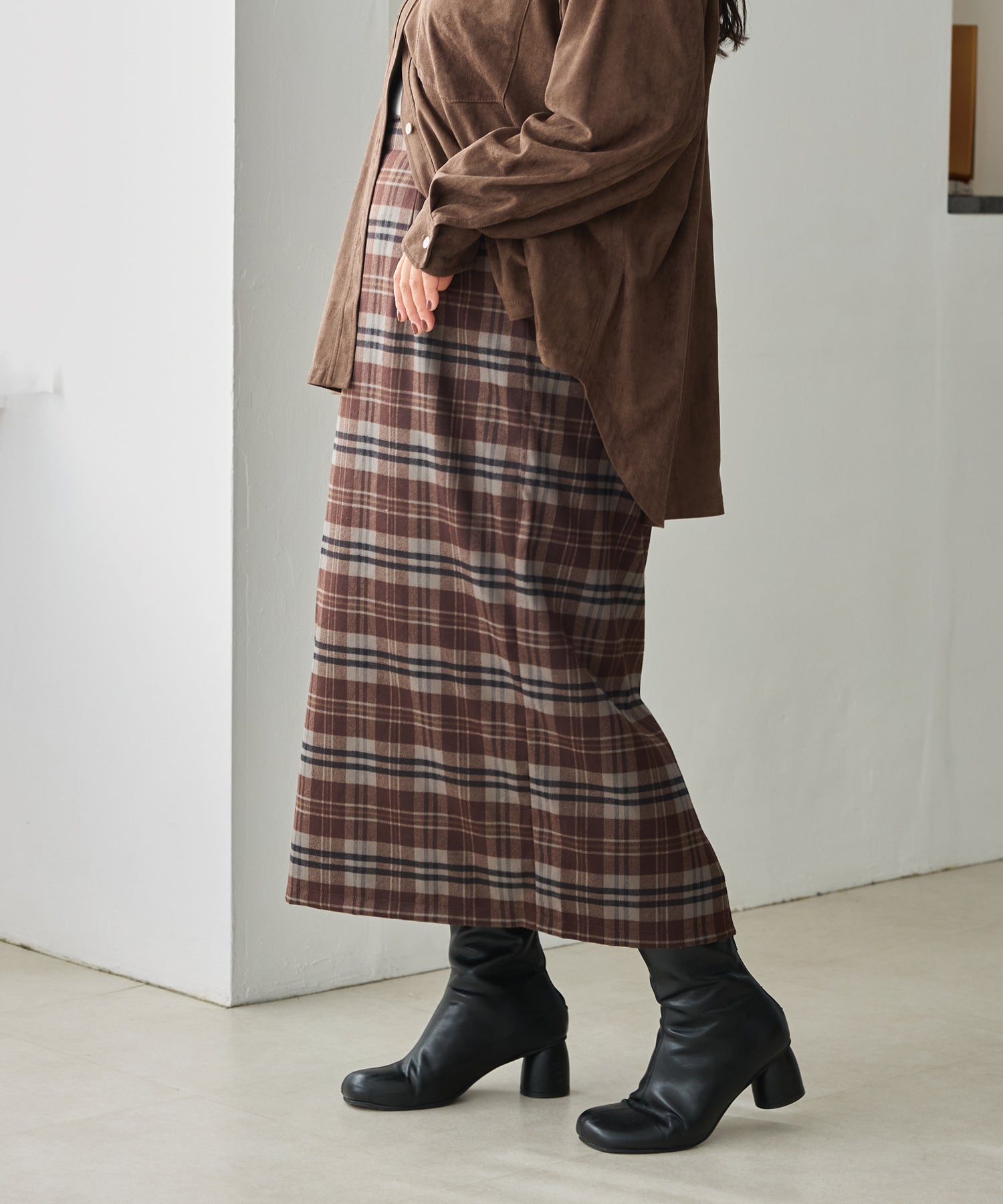 ブラウン　model:161cm 着用サイズ:3L