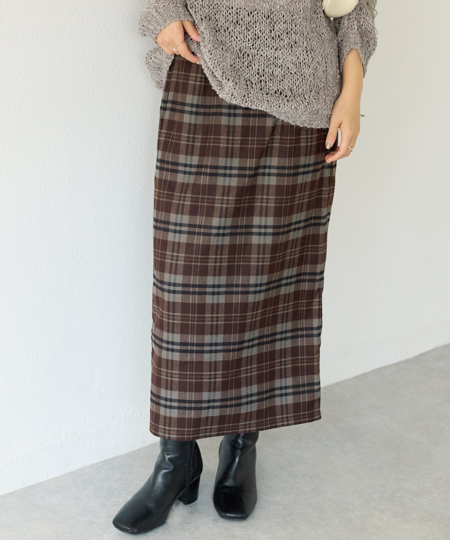 ブラウン　model:156cm 着用サイズ:F