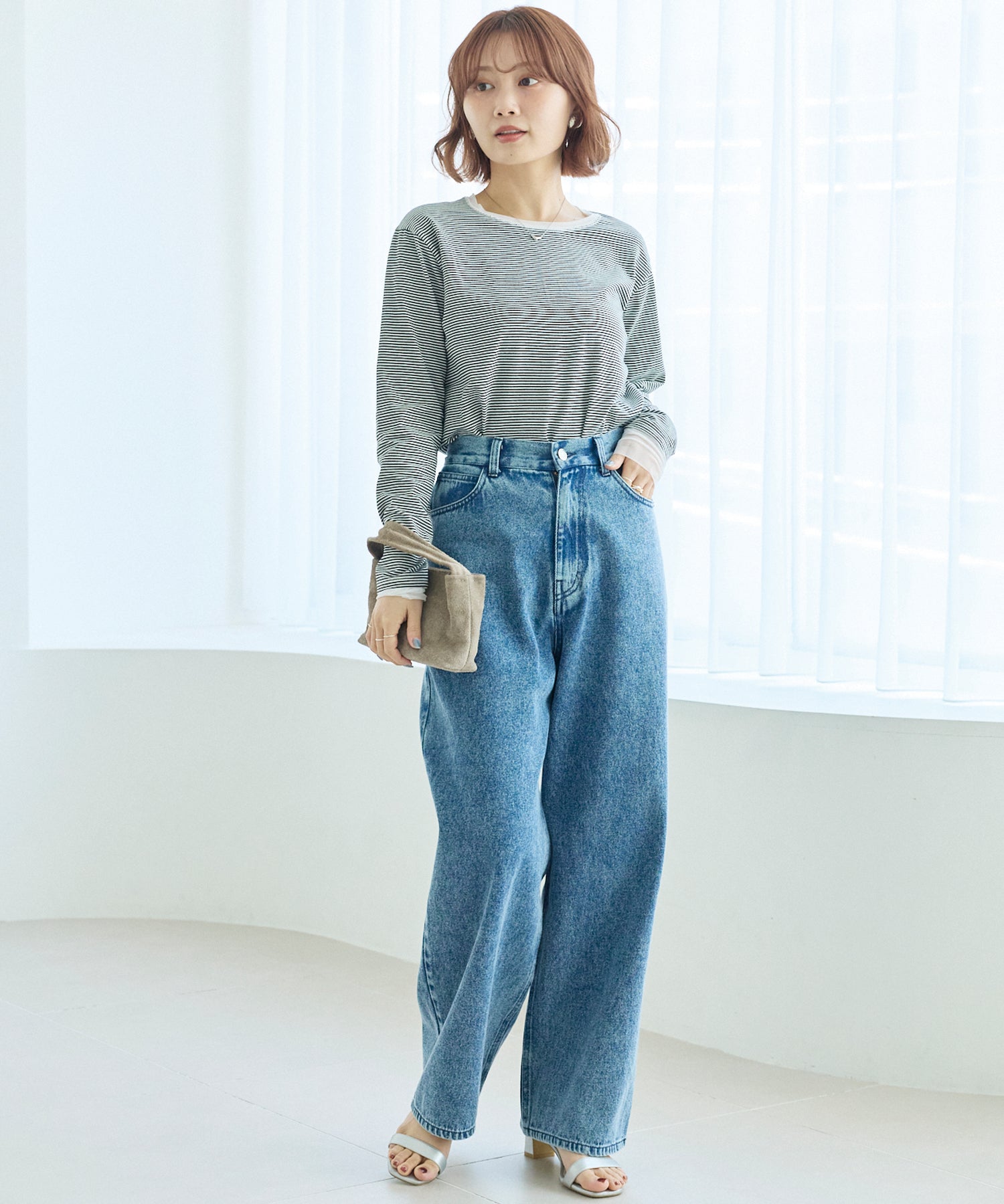 ブルー　model:156cm 着用サイズ:M