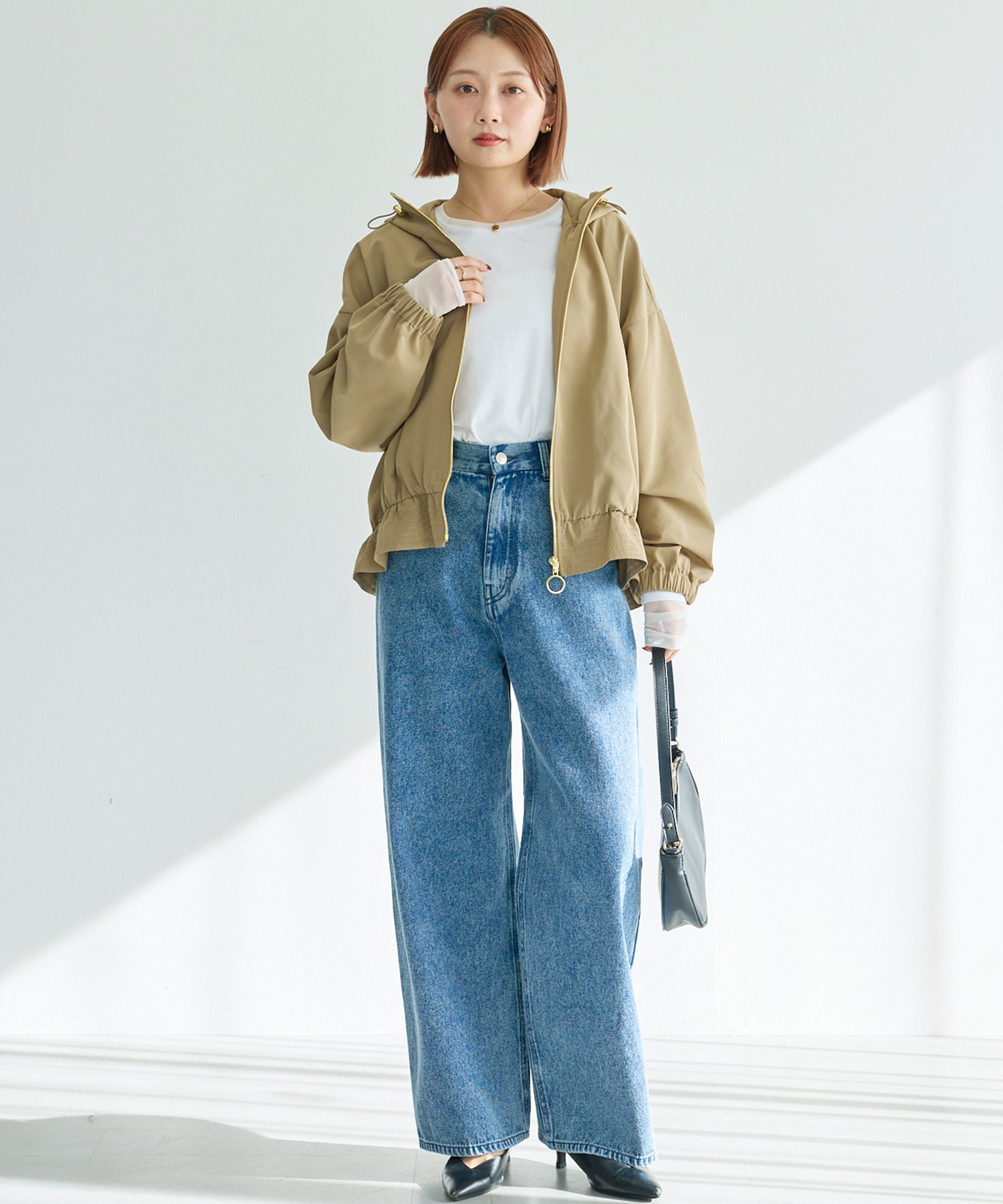 ブルー　model:156cm 着用サイズ:M