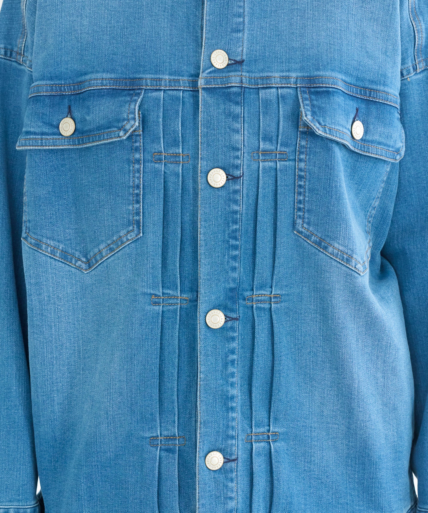 ノーカラーデニムジャケット