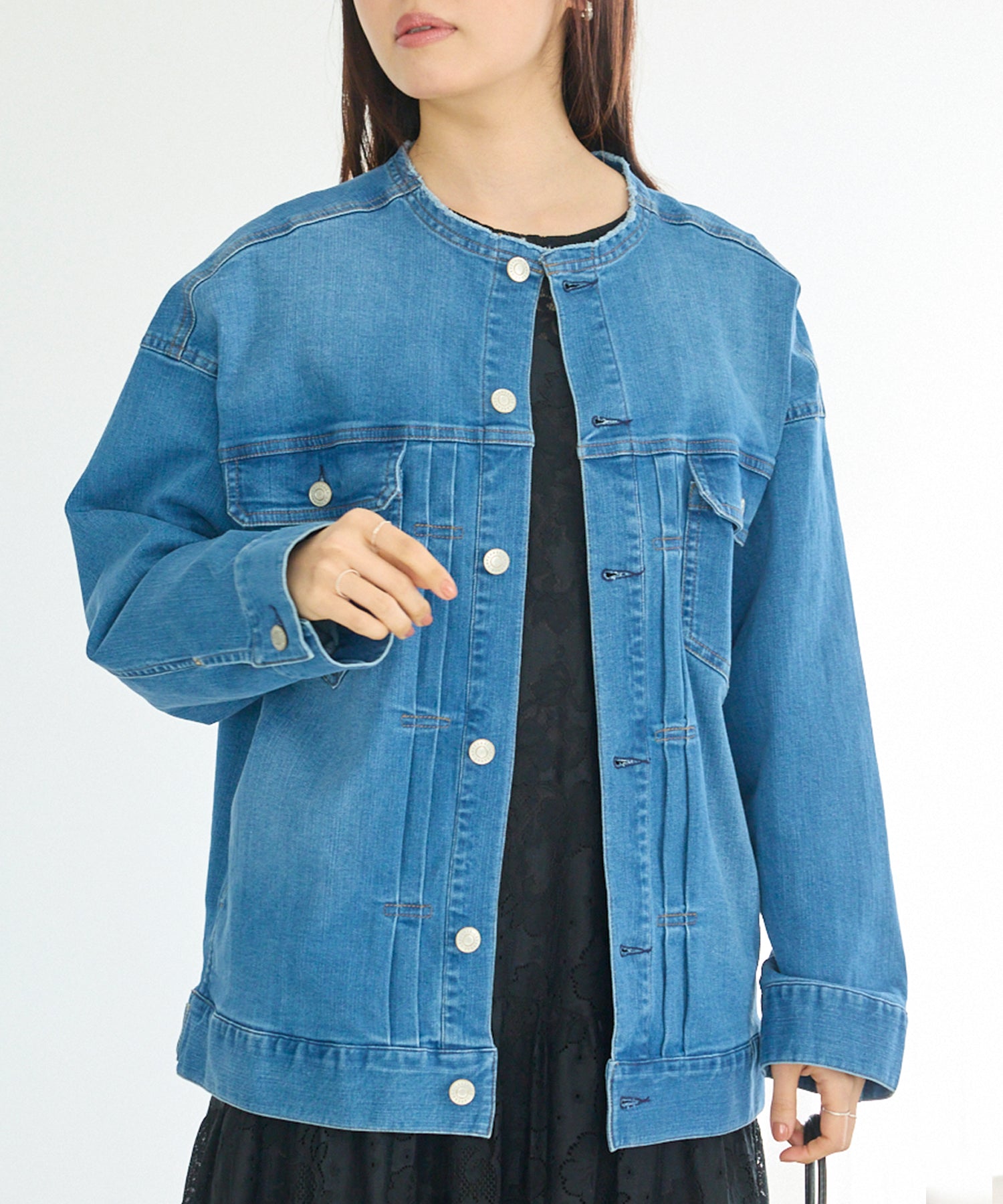 ブルー　model:162cm 着用サイズ:M