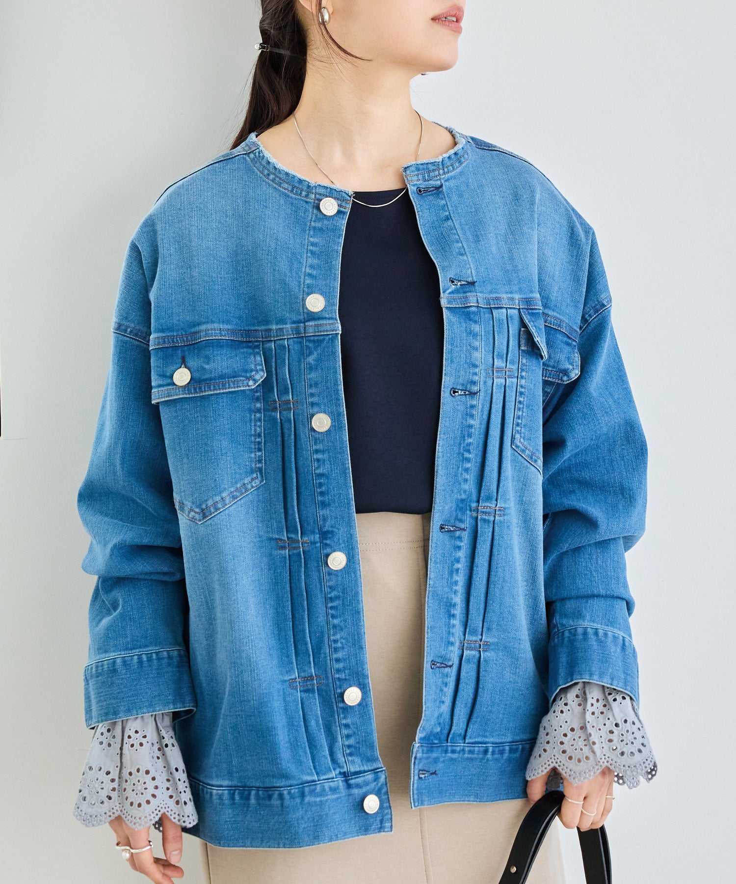 ブルー　model:162cm 着用サイズ:M