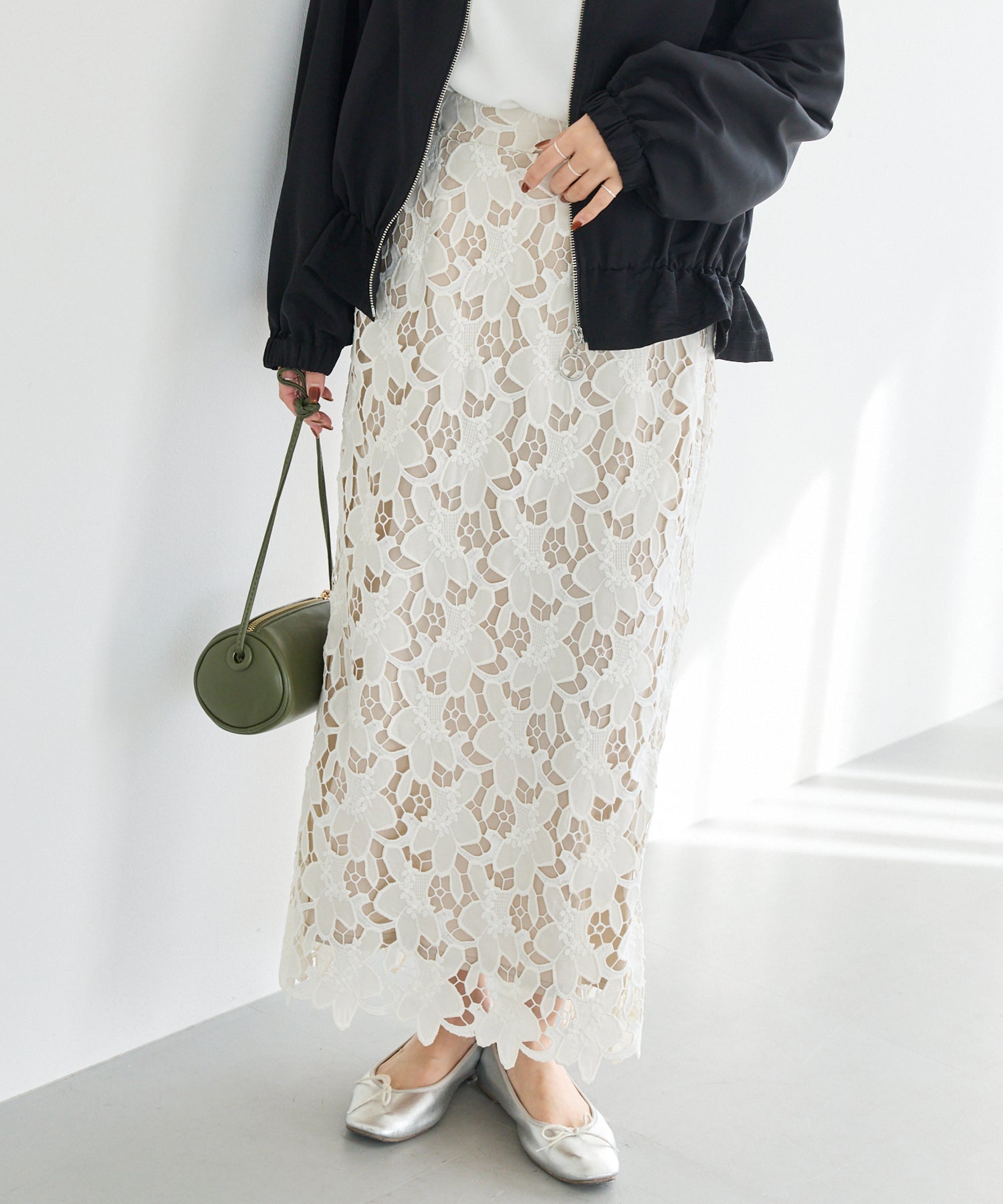 アイボリー　model:156cm 着用サイズ:M