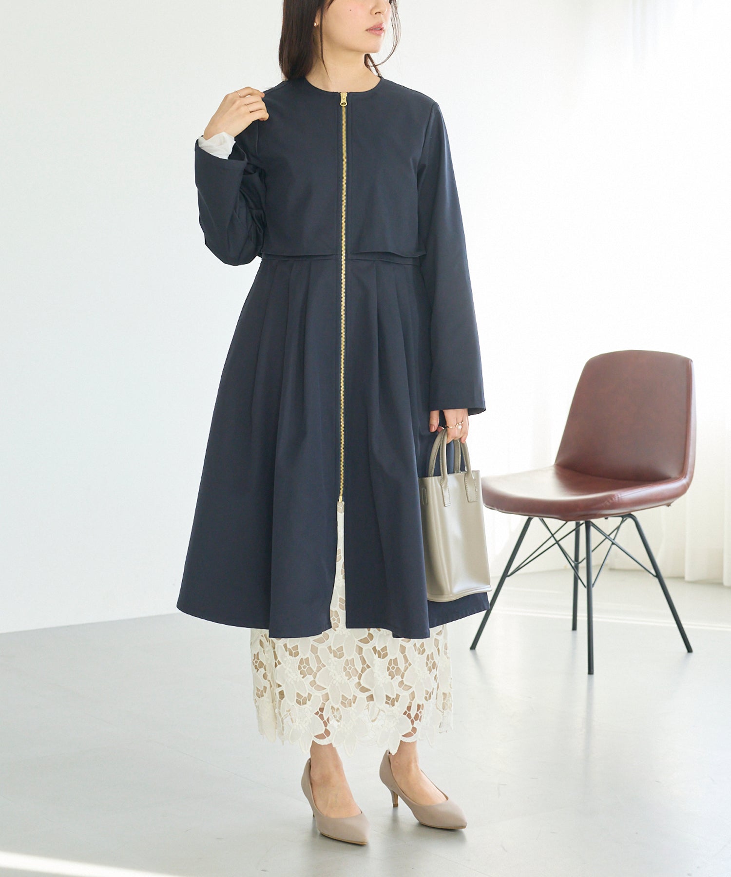 ネイビー　model:163cm 着用サイズ:M