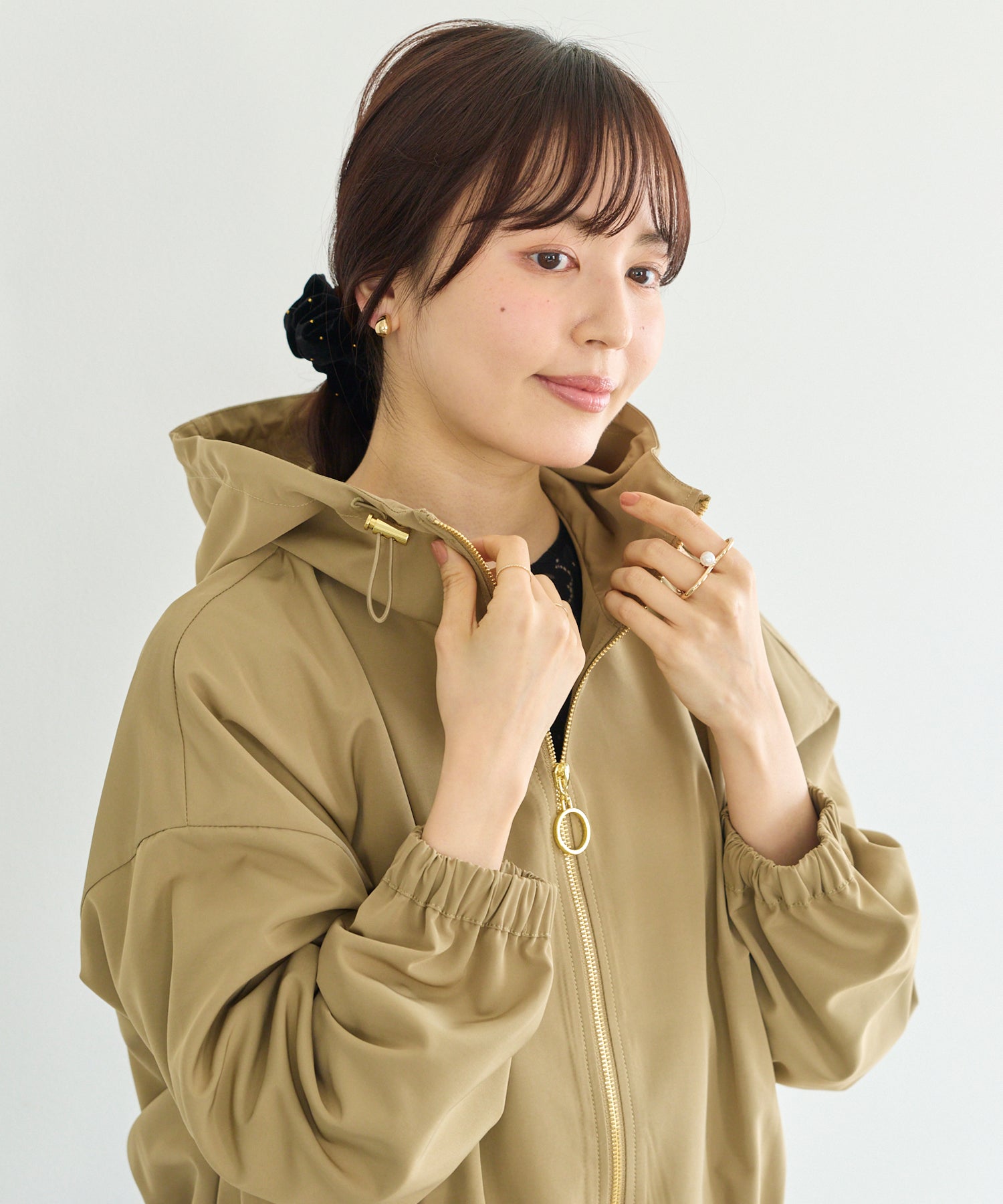 ベージュ　model:163cm 着用サイズ:M