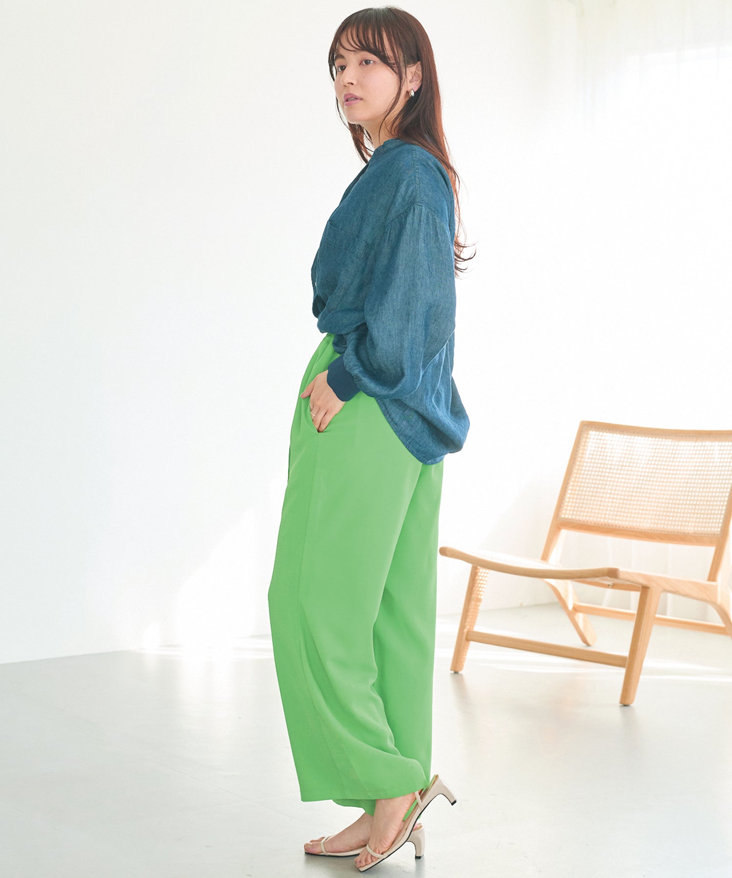 カラーワイドパンツ