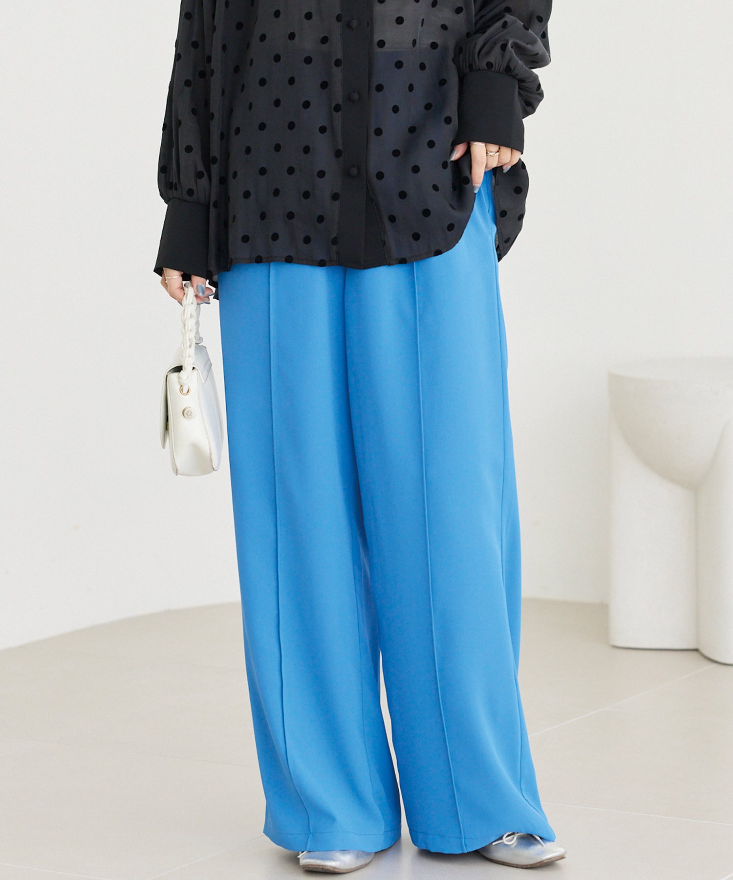 ライトブルー　model:156cm 着用サイズ:M