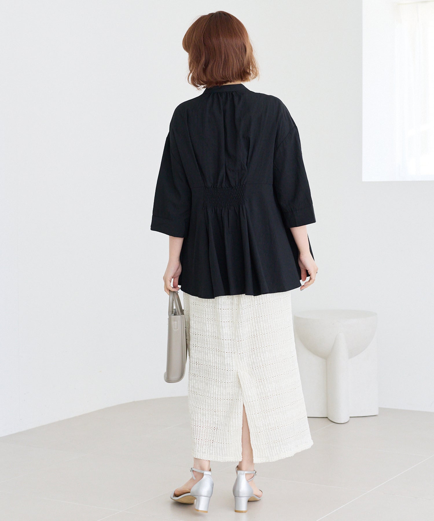 【好機能シリーズ】UVカット・接触冷感・速乾｜タックチュニックブラウス