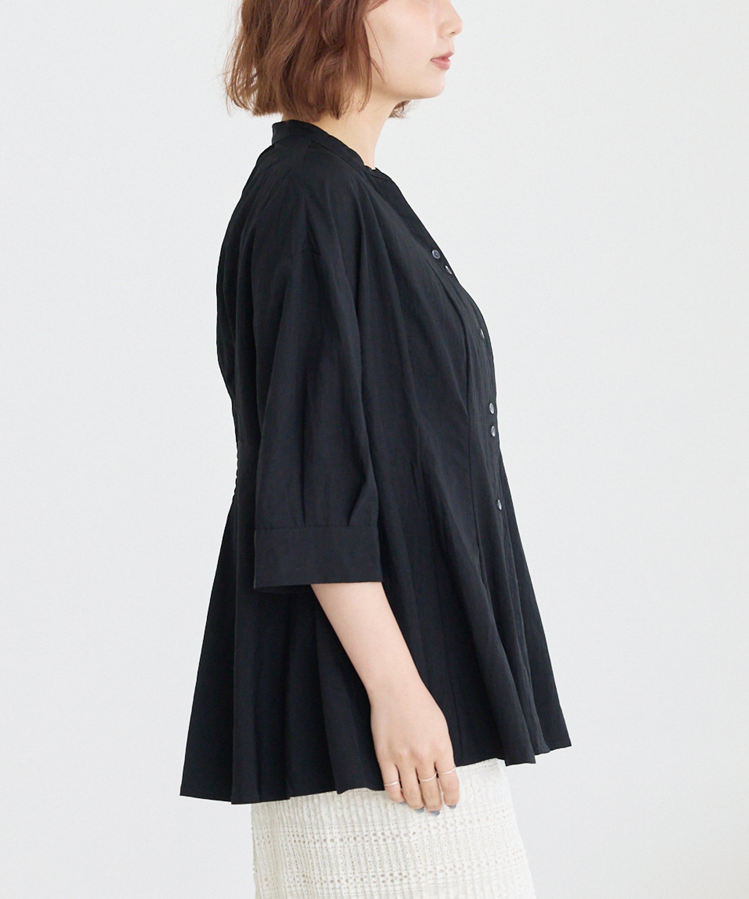 【好機能シリーズ】UVカット・接触冷感・速乾｜タックチュニックブラウス