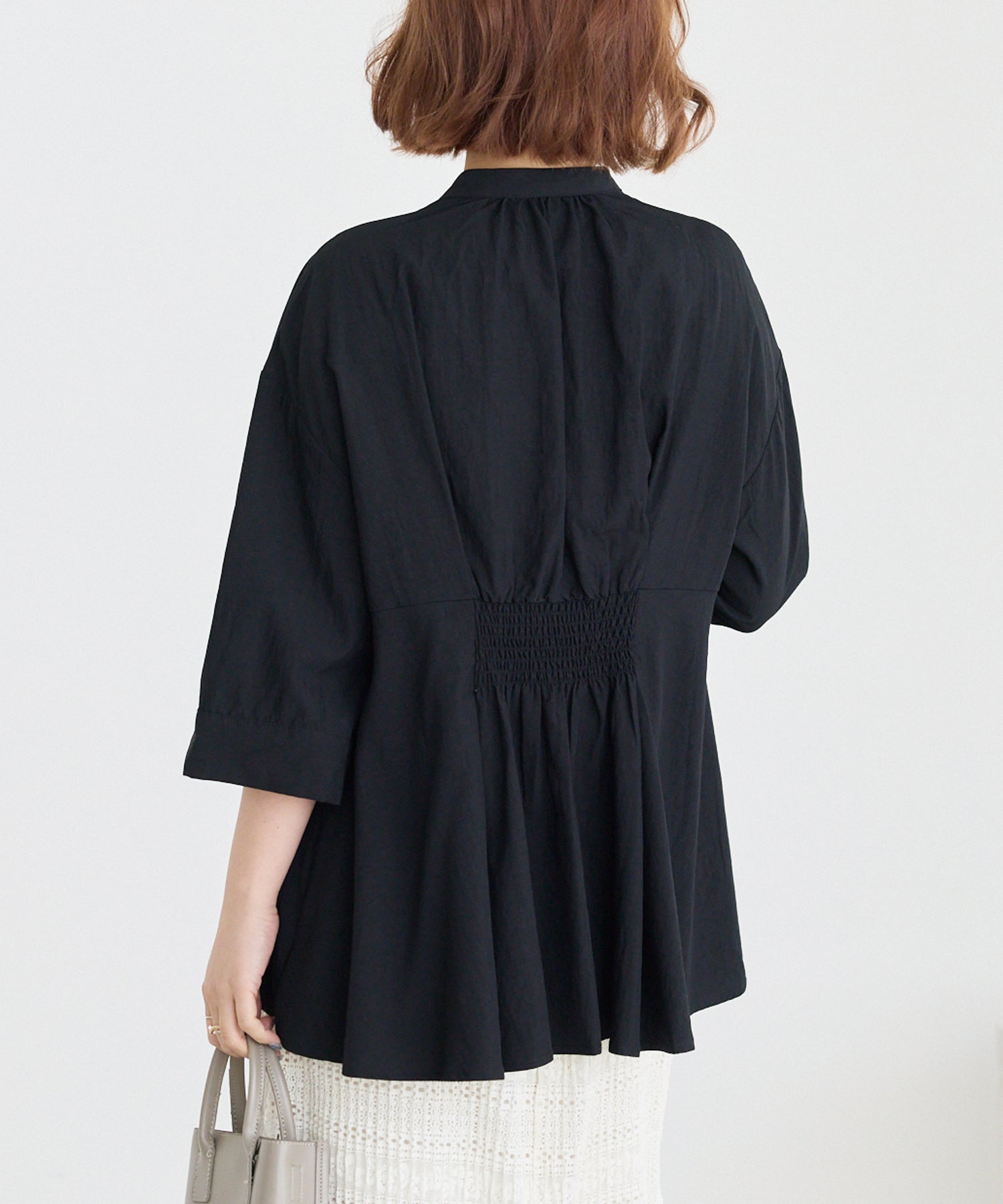 【好機能シリーズ】UVカット・接触冷感・速乾｜タックチュニックブラウス