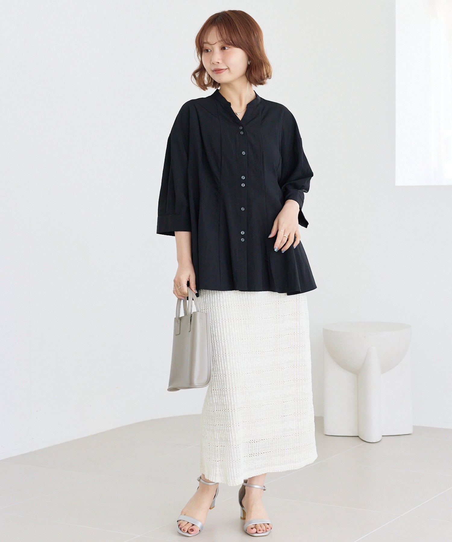 【好機能シリーズ】UVカット・接触冷感・速乾｜タックチュニックブラウス