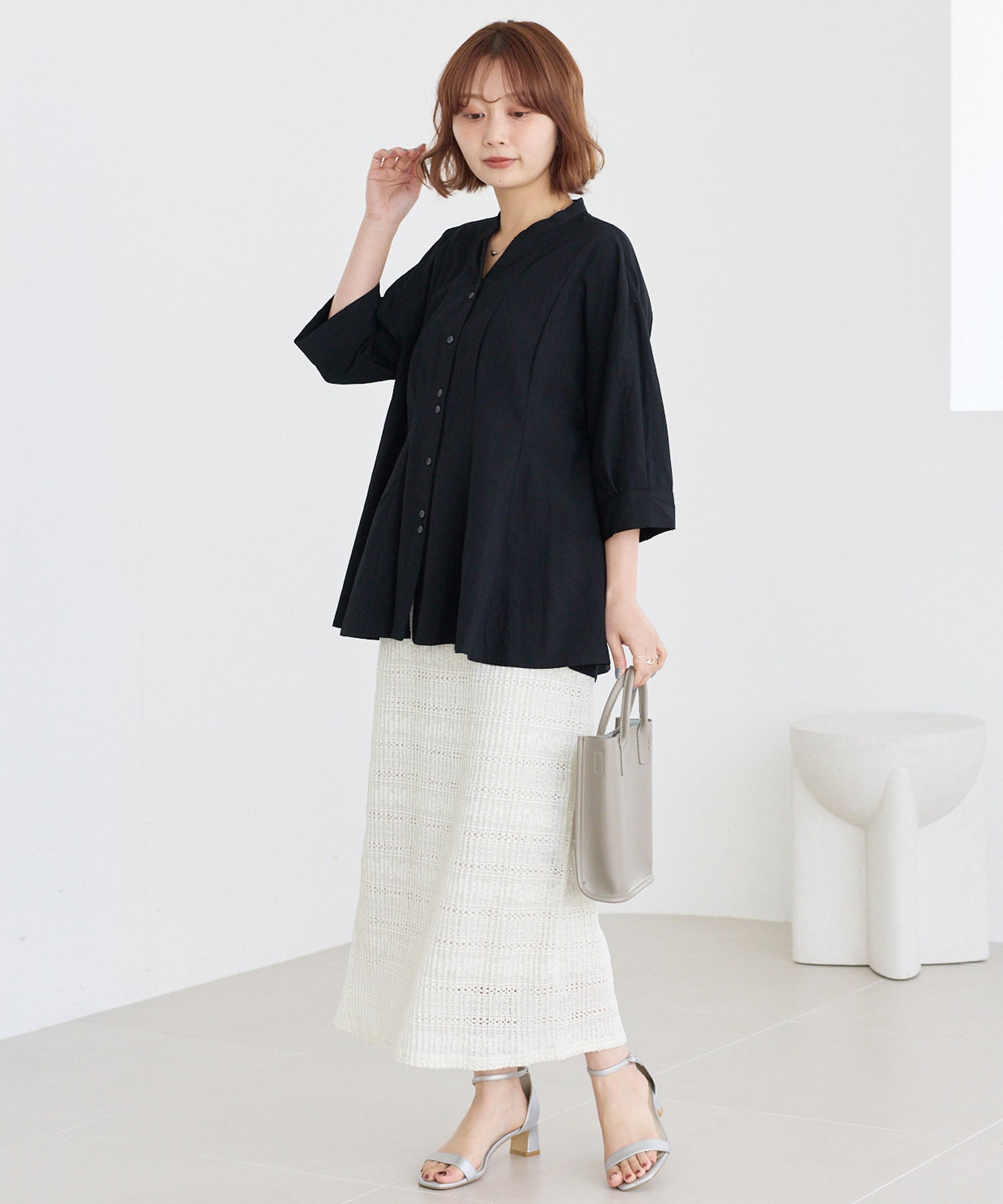 【好機能シリーズ】UVカット・接触冷感・速乾｜タックチュニックブラウス