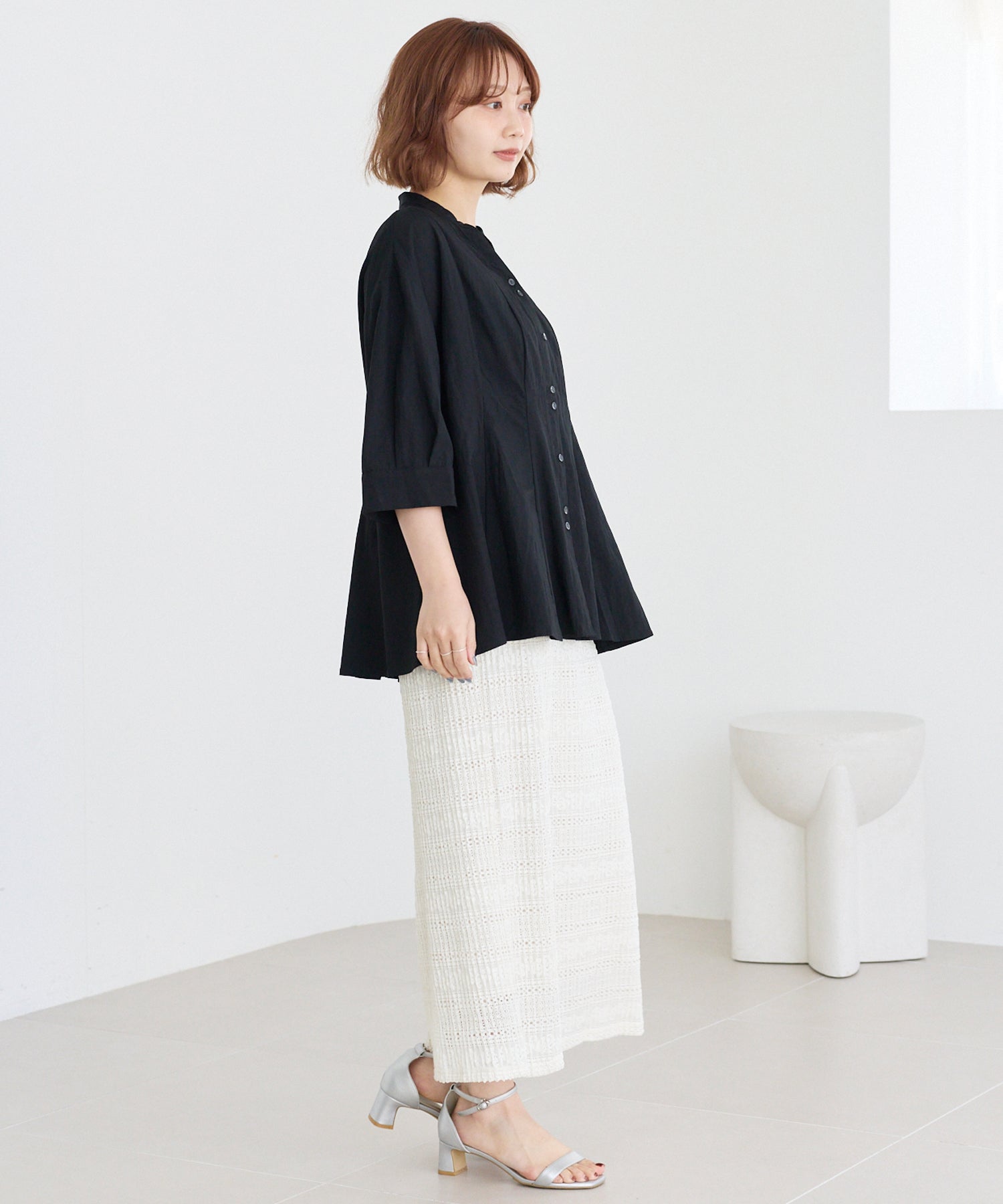 【好機能シリーズ】UVカット・接触冷感・速乾｜タックチュニックブラウス