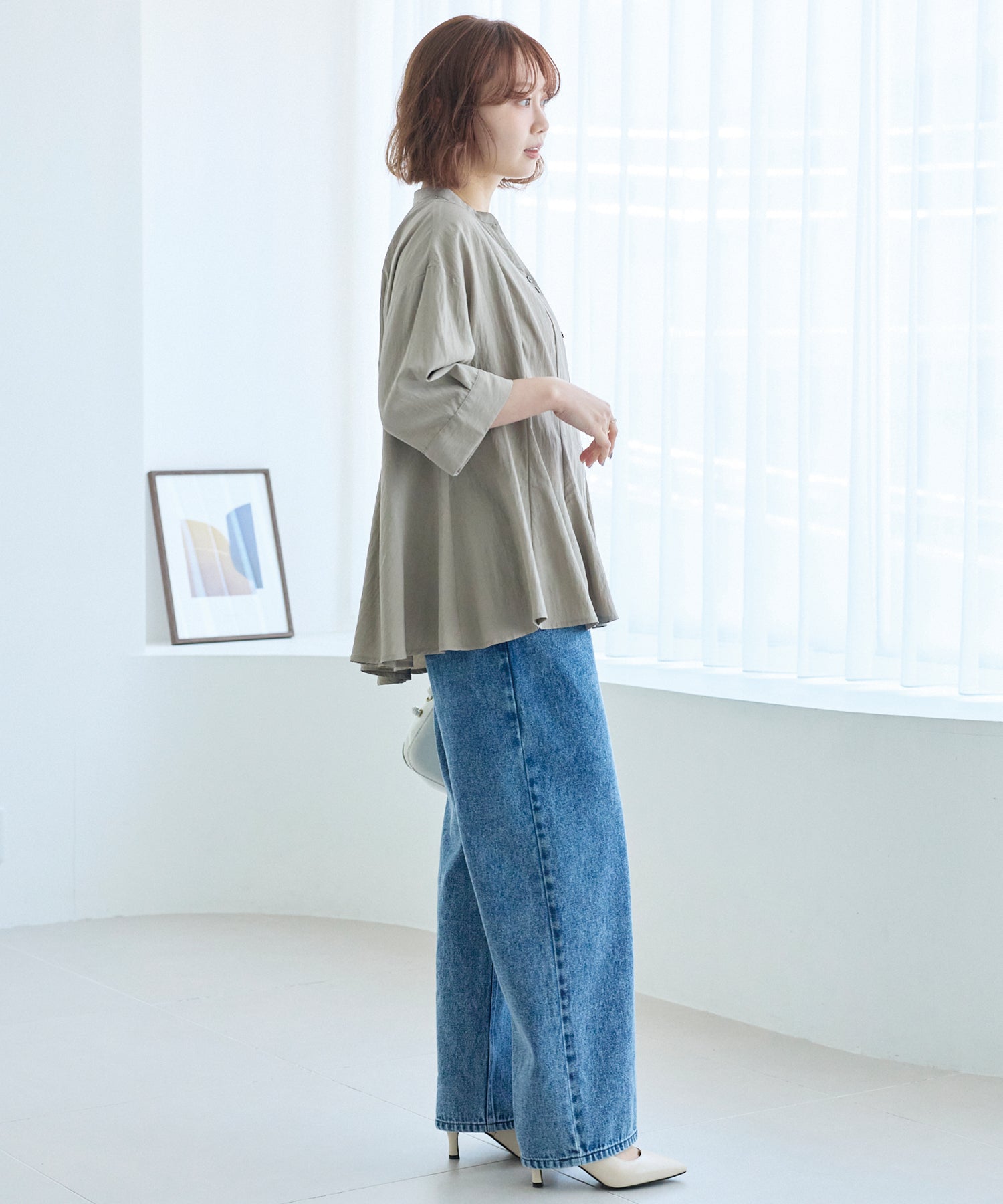 【好機能シリーズ】UVカット・接触冷感・速乾｜タックチュニックブラウス