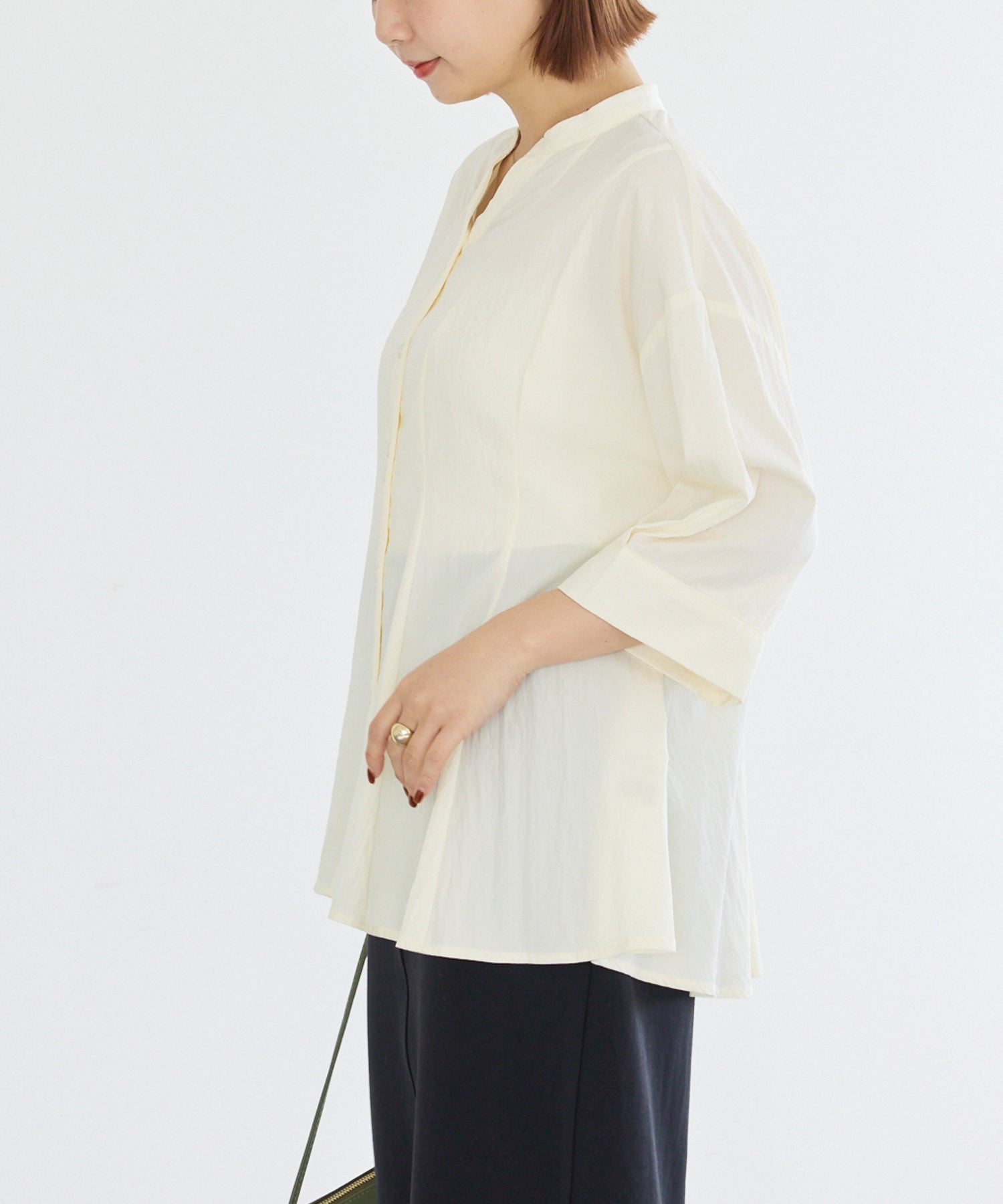 【好機能シリーズ】UVカット・接触冷感・速乾｜タックチュニックブラウス