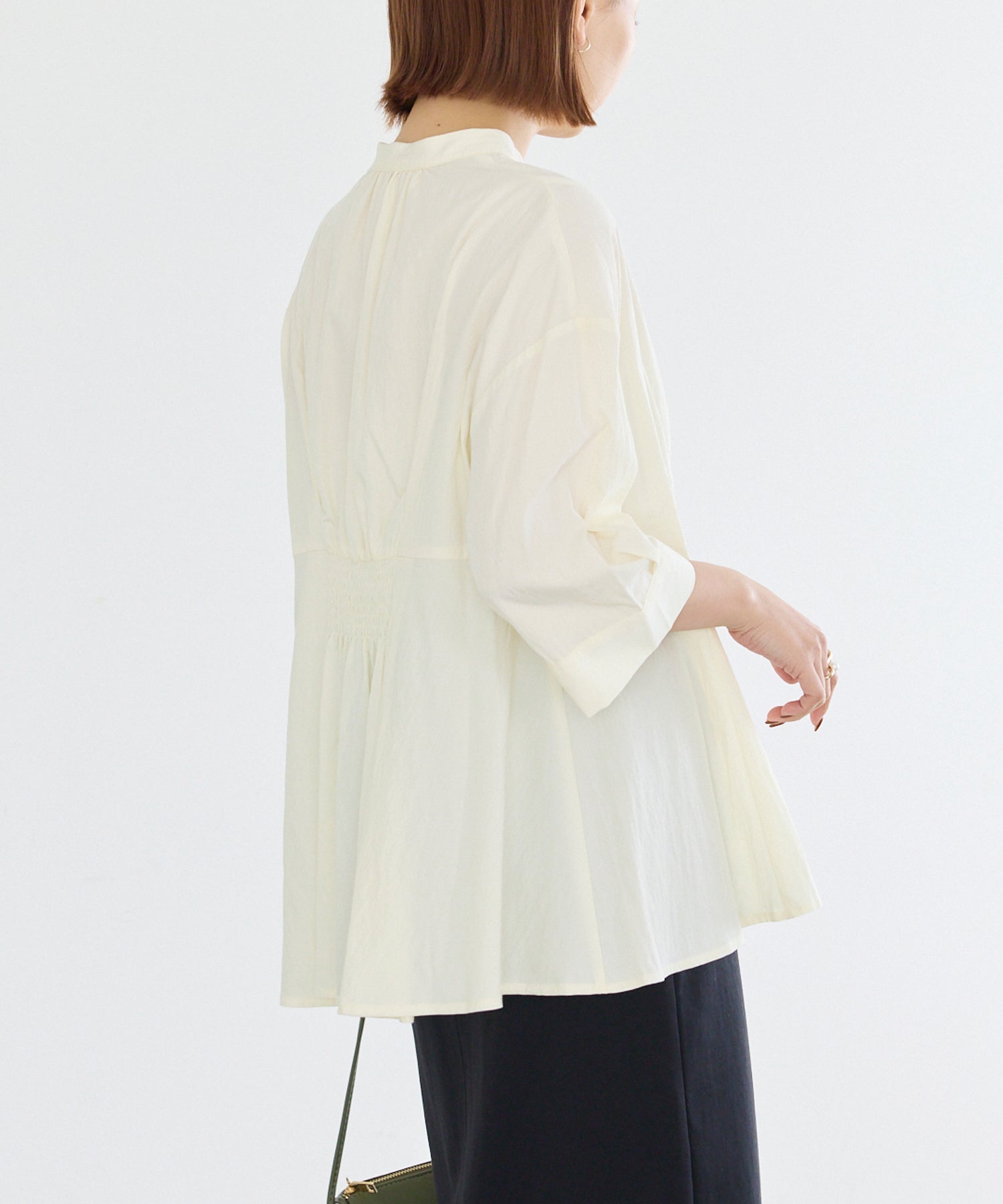 【好機能シリーズ】UVカット・接触冷感・速乾｜タックチュニックブラウス