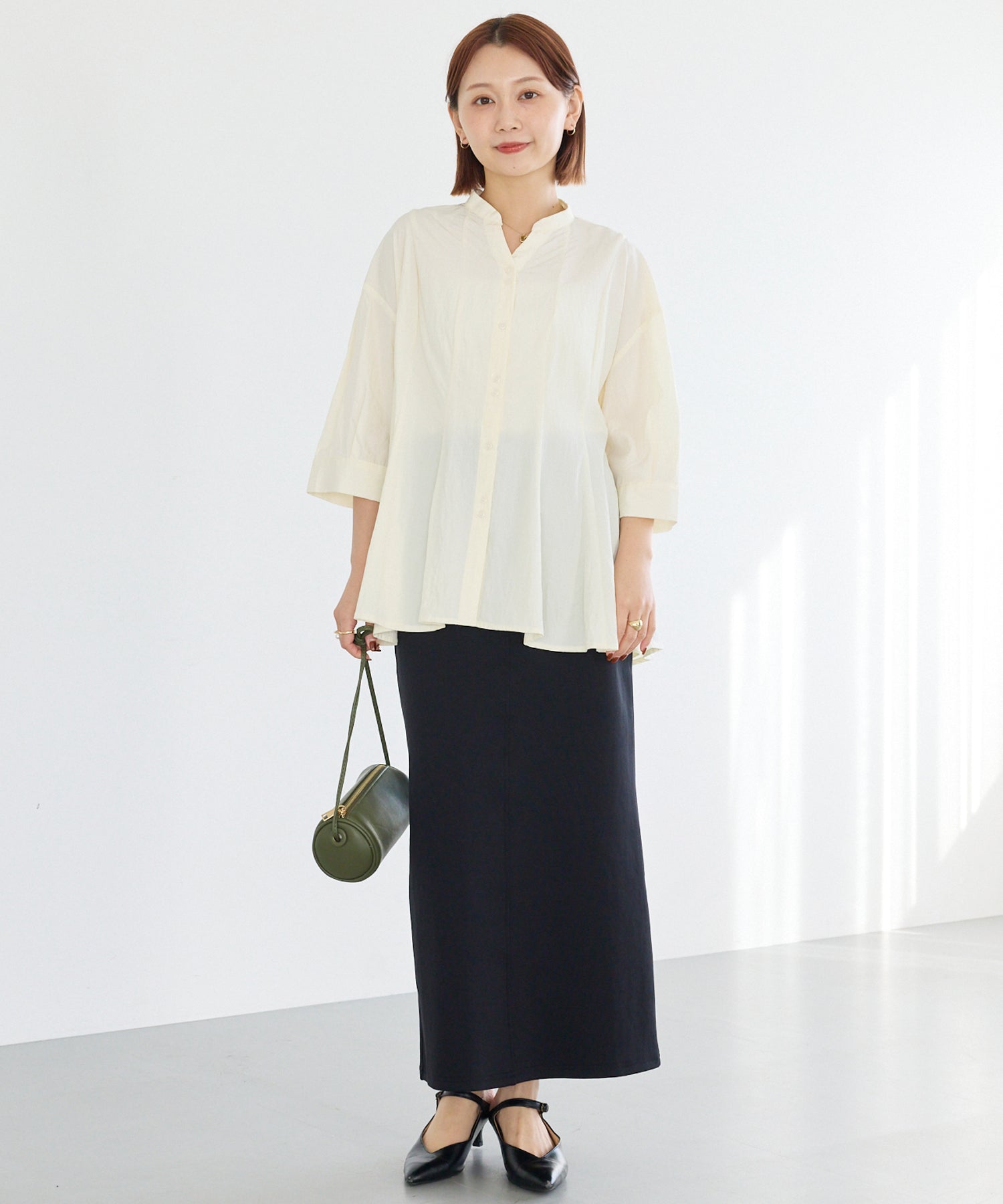 【好機能シリーズ】UVカット・接触冷感・速乾｜タックチュニックブラウス