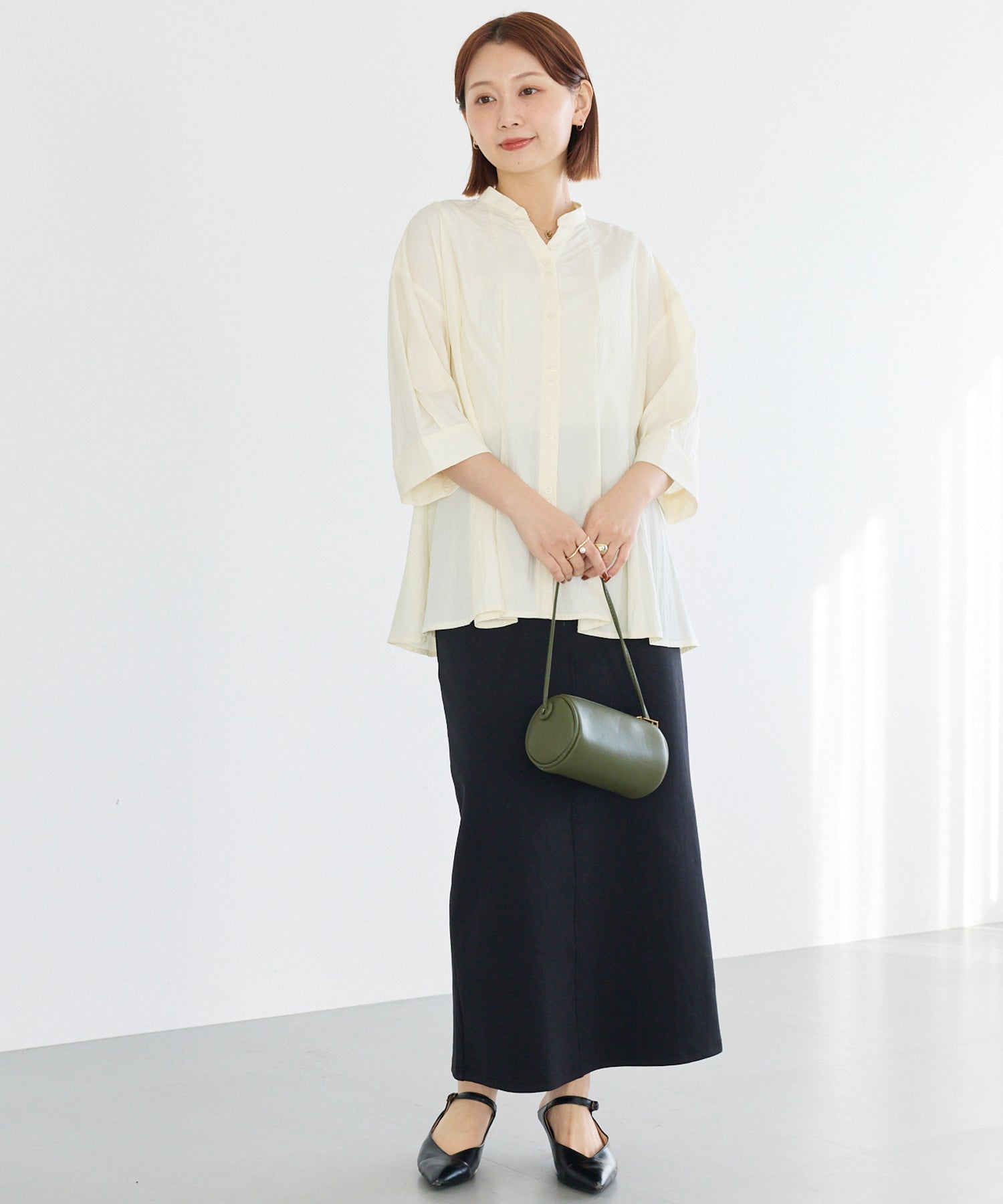 【好機能シリーズ】UVカット・接触冷感・速乾｜タックチュニックブラウス