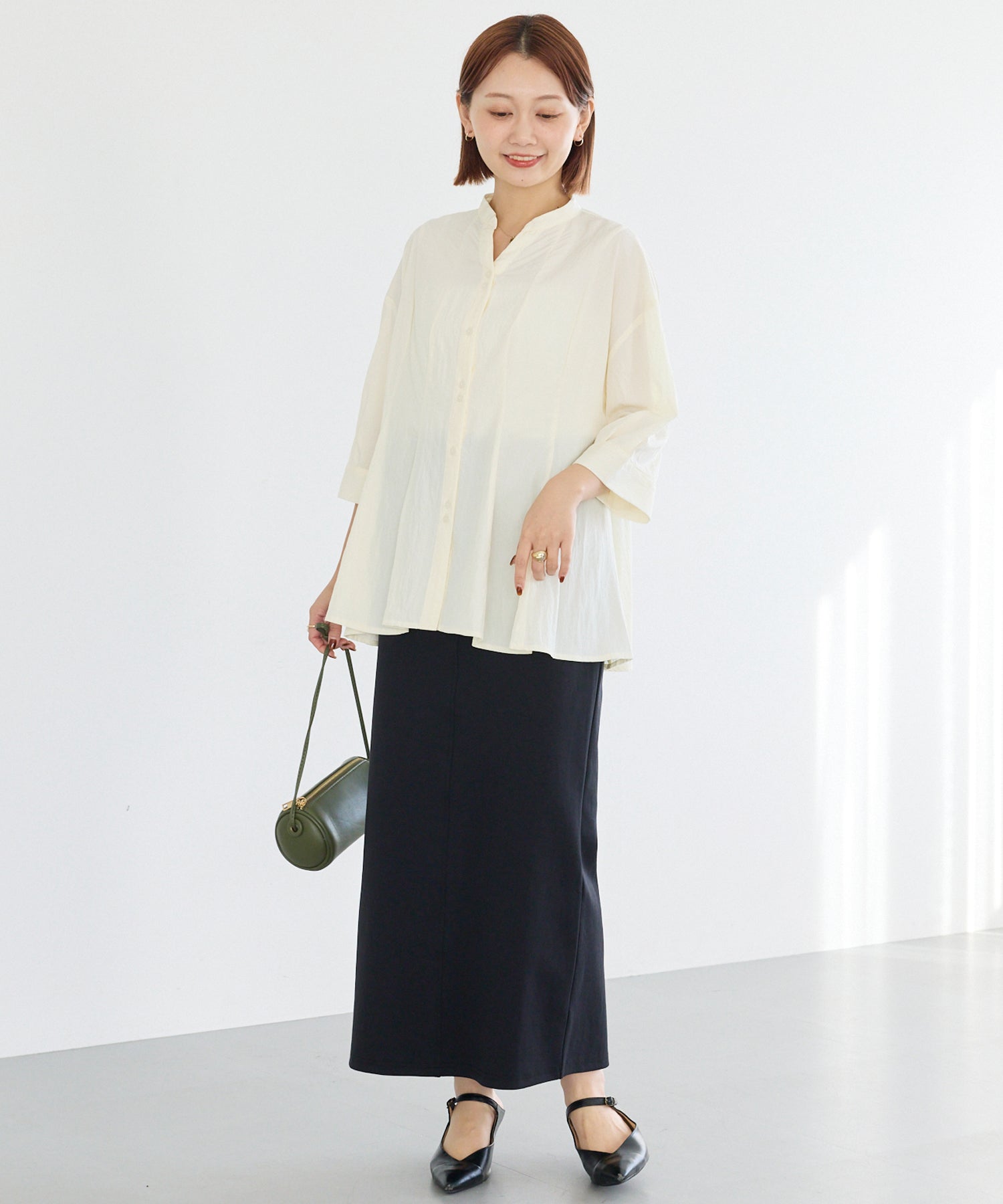 【好機能シリーズ】UVカット・接触冷感・速乾｜タックチュニックブラウス