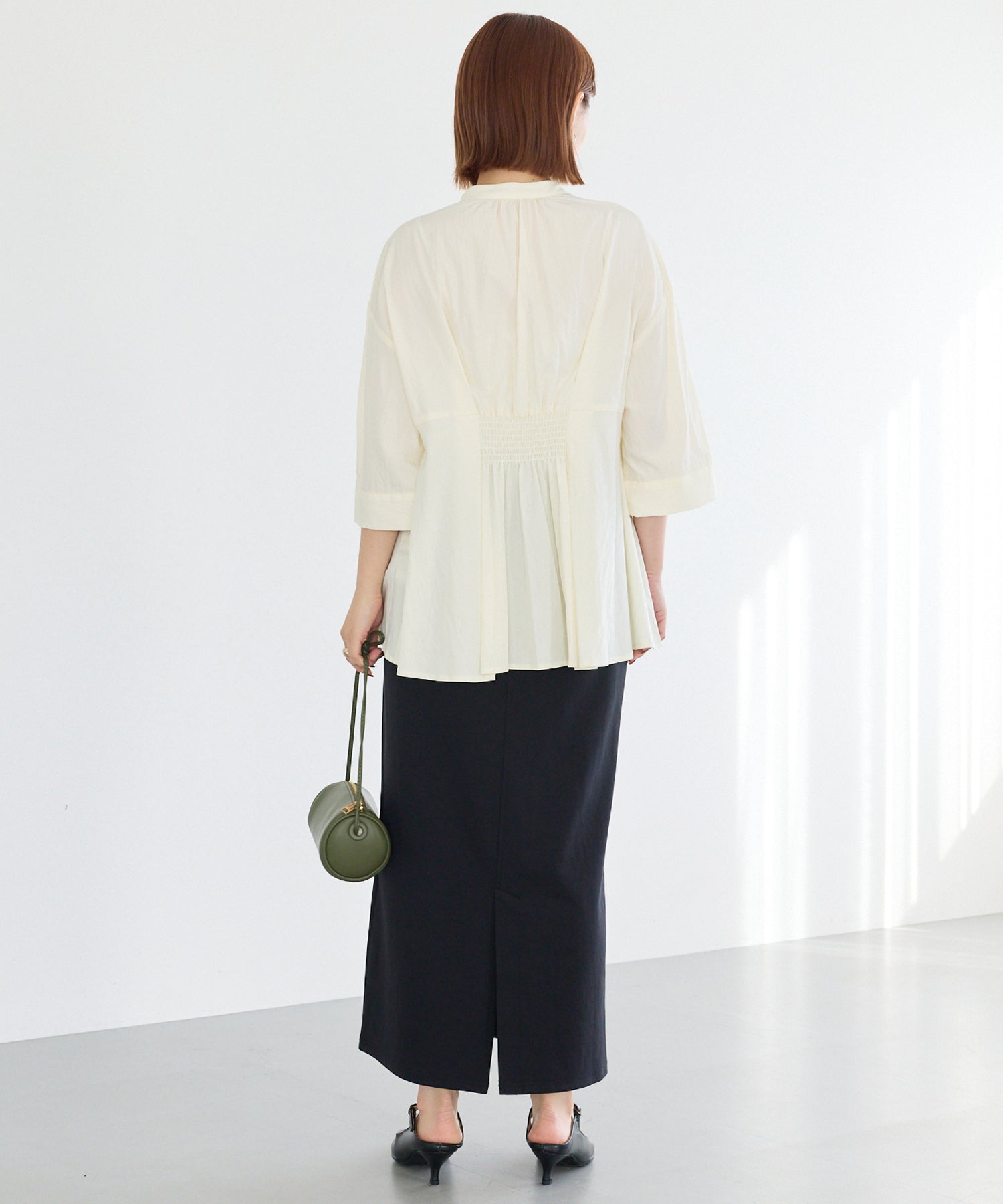 【好機能シリーズ】UVカット・接触冷感・速乾｜タックチュニックブラウス