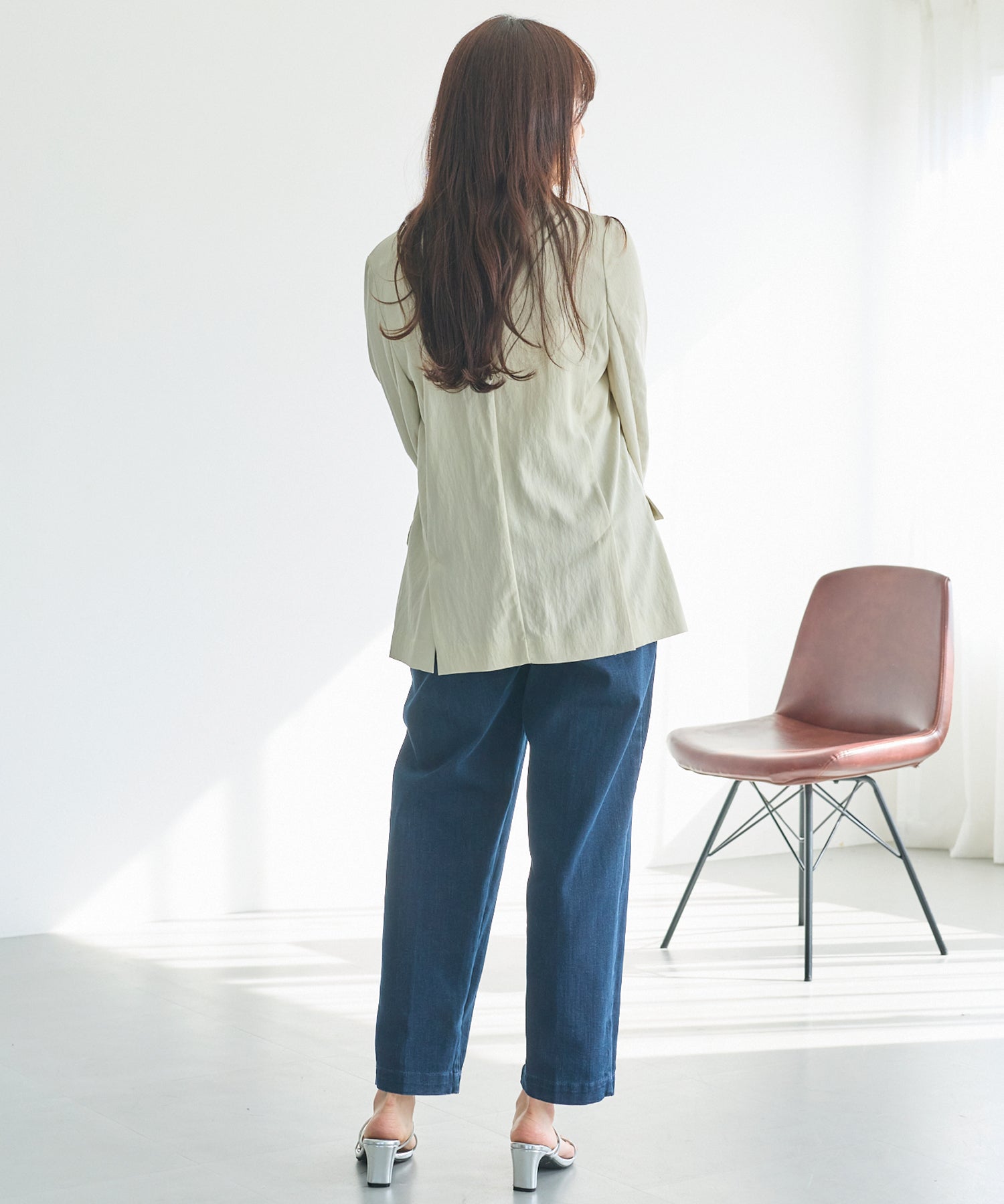 【洗える】ダブルボタンテーラードジャケット