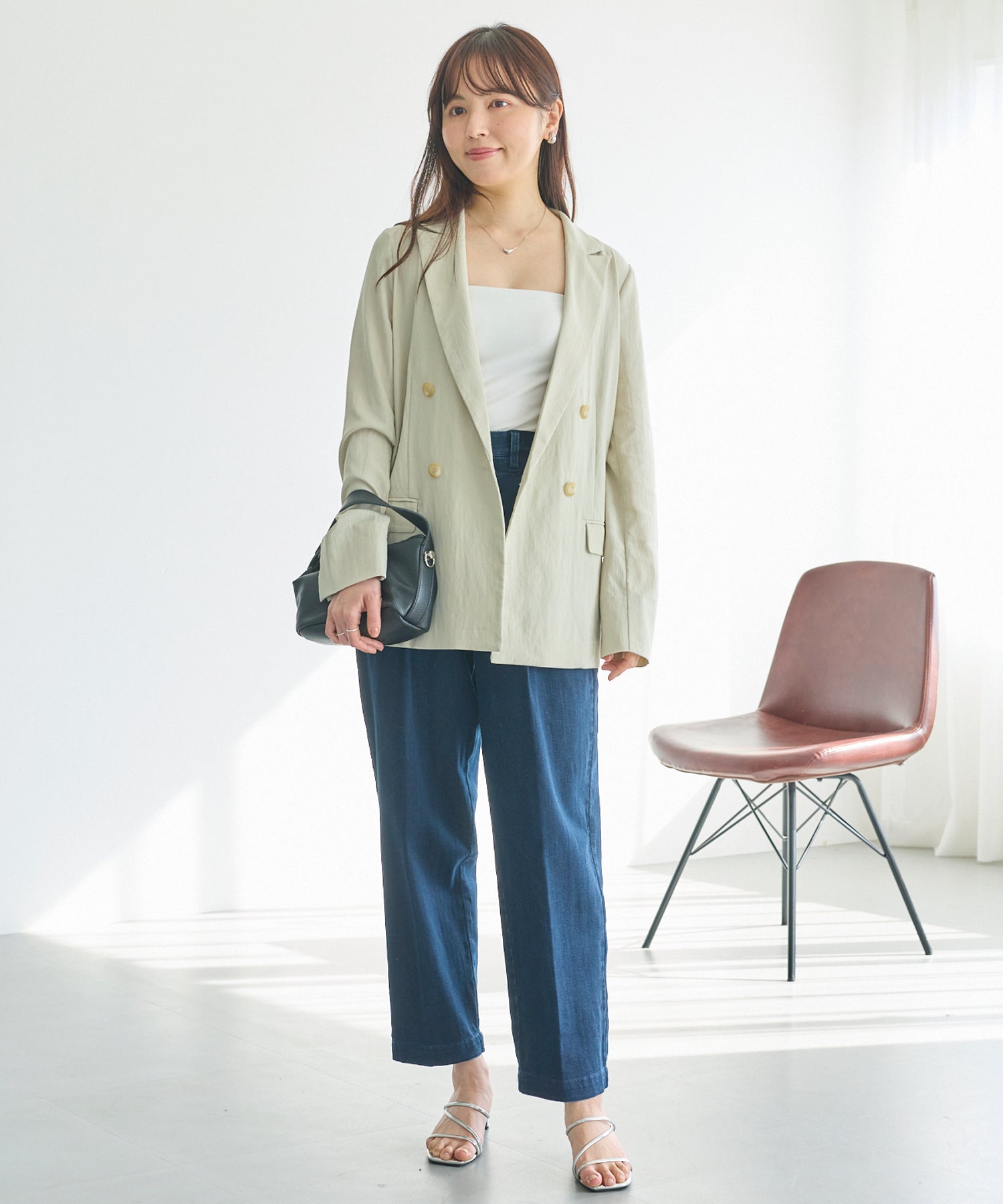 【洗える】ダブルボタンテーラードジャケット