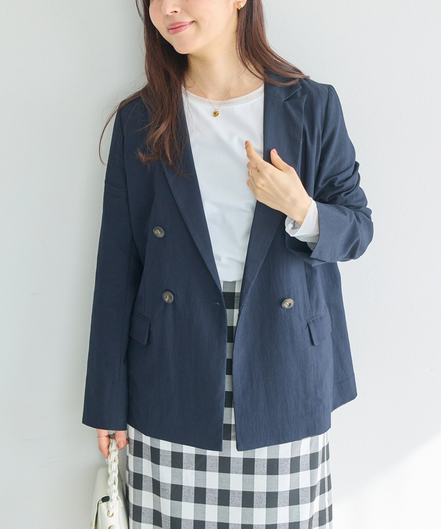 ネイビー　model:162cm 着用サイズ:M