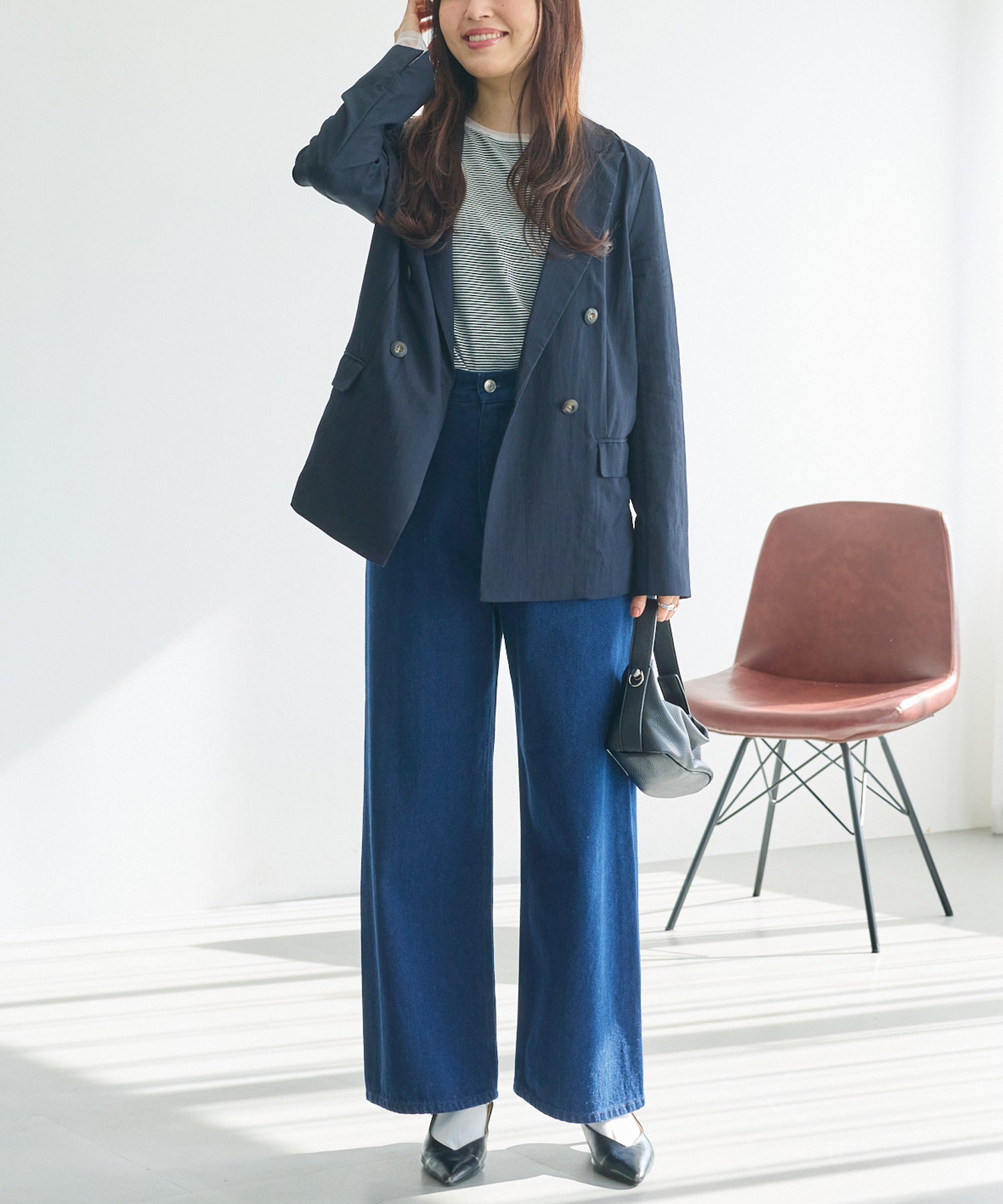 ネイビー　model:162cm 着用サイズ:M